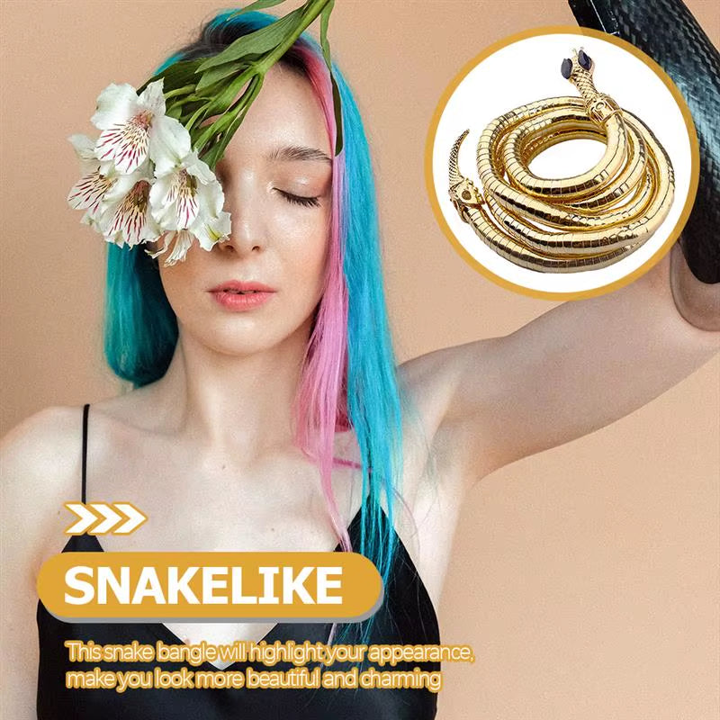 Serpent of the Nile Adjustable Gold Snake Cuff Bracelet