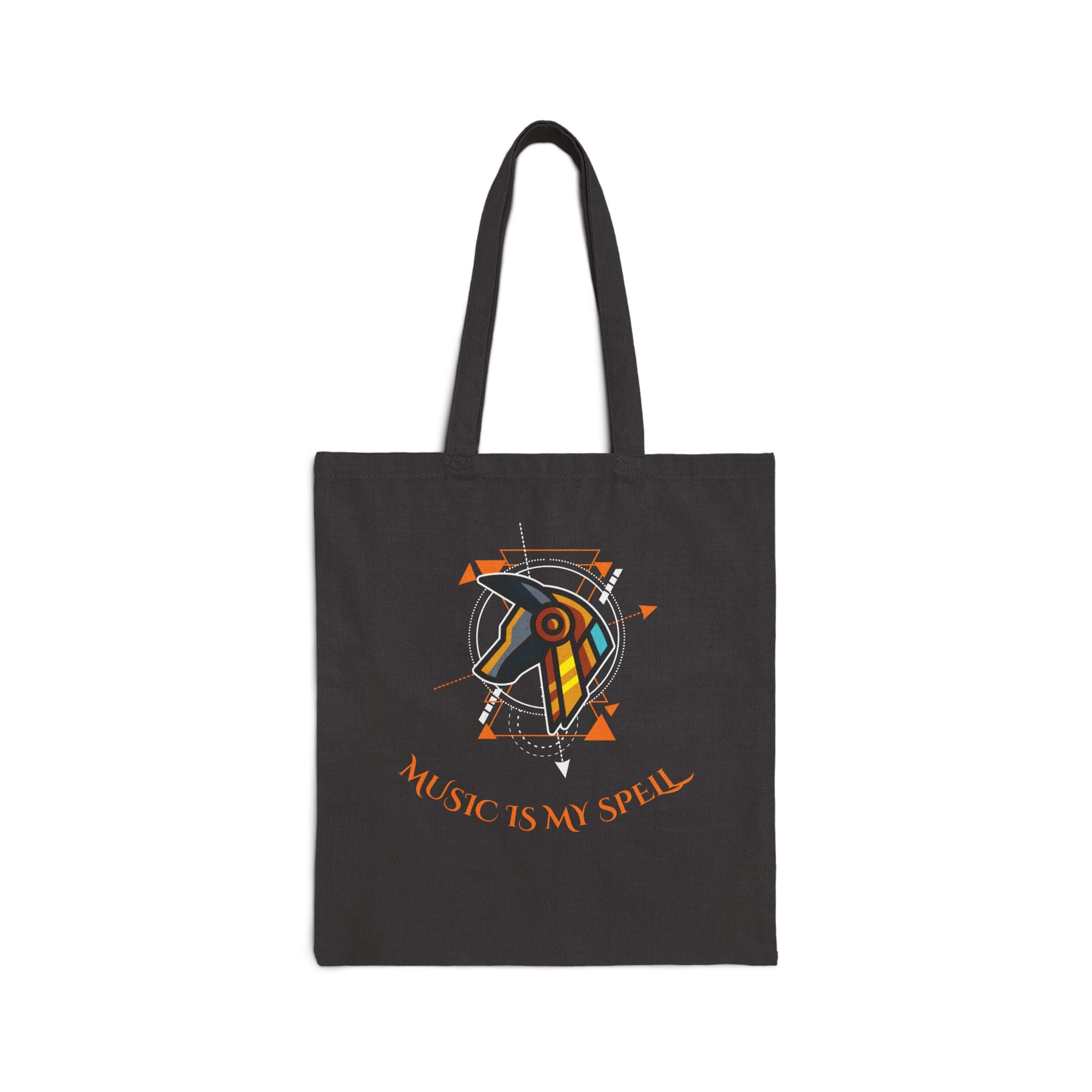 Canvas Tote Bag — Geometric Musical Horse & Intricate Mandala Horse Art