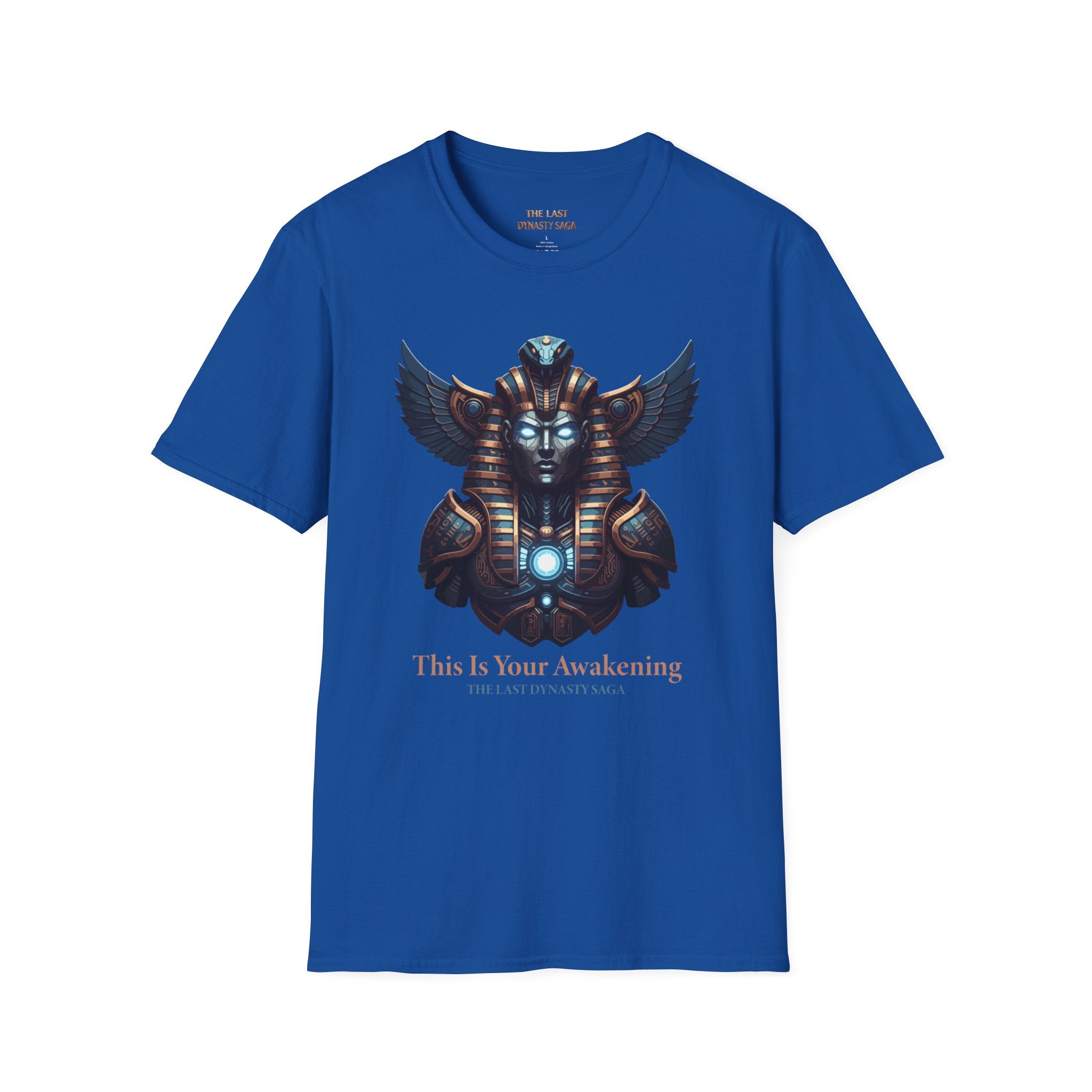 Egyptian Pharaoh Chest & Serpent Back T-Shirt — "This Is Your Awakening / Endless Power"