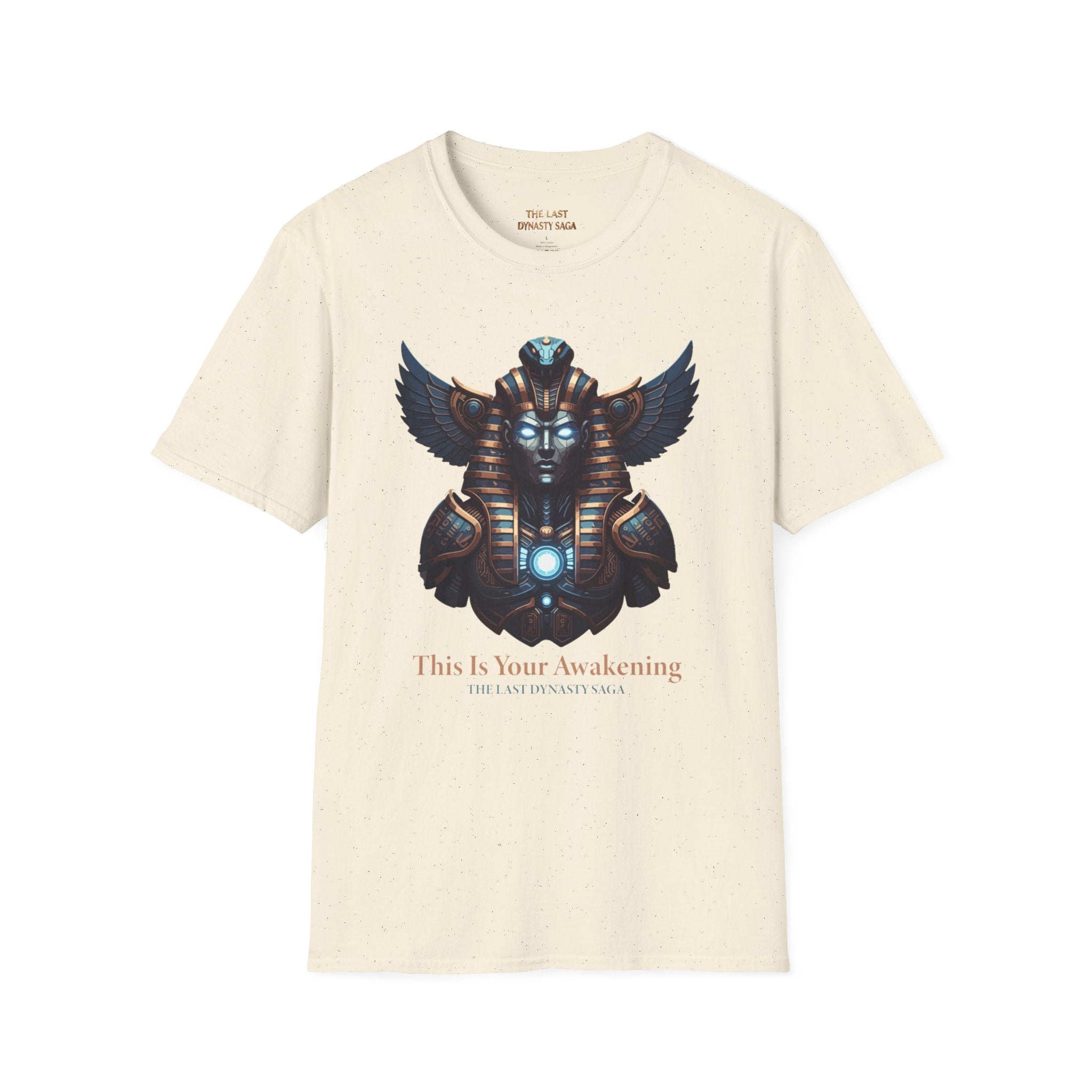 Egyptian Pharaoh Chest & Serpent Back T-Shirt — "This Is Your Awakening / Endless Power"