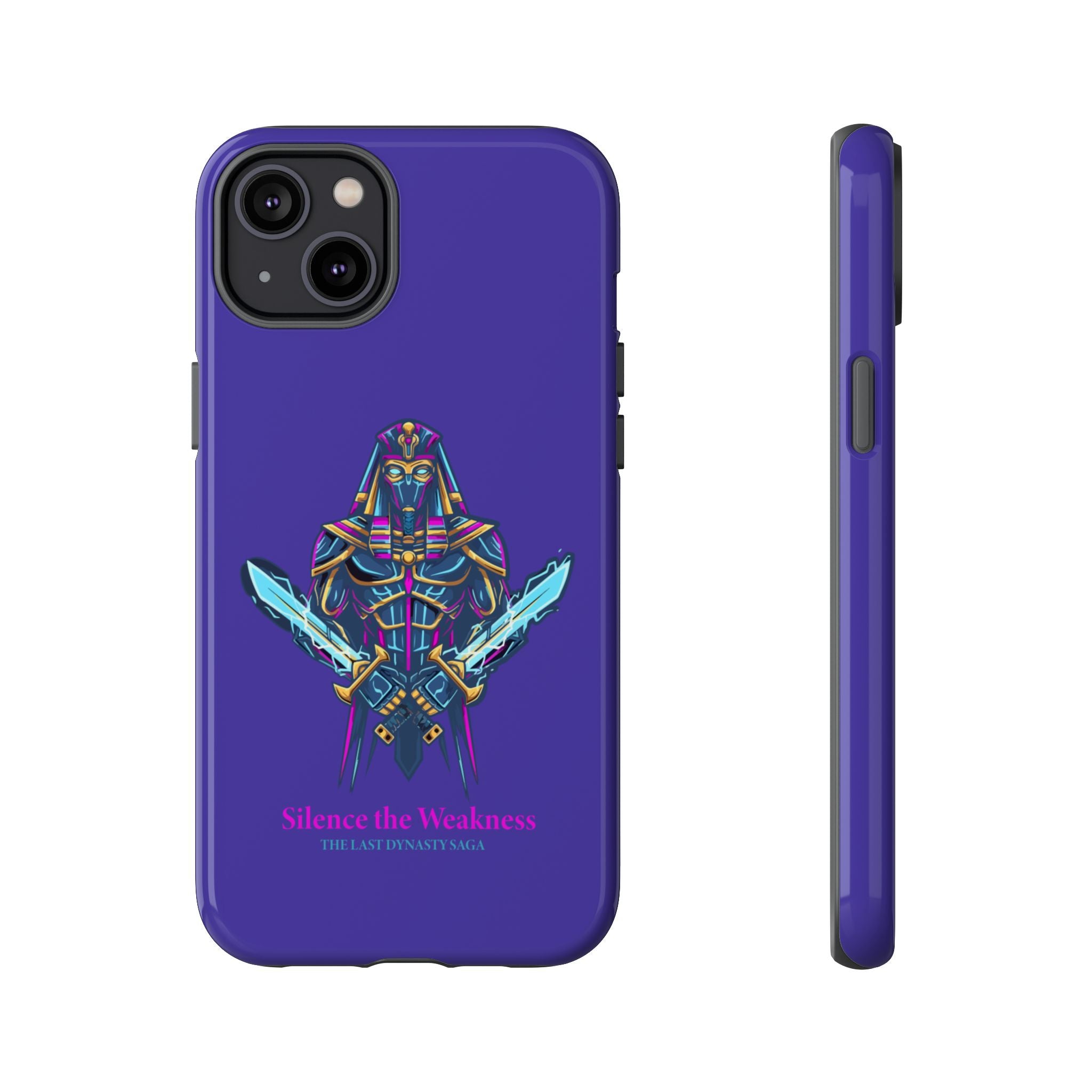 Phone Case — Neon Pharaoh Dual Swords "Silence the Weakness"