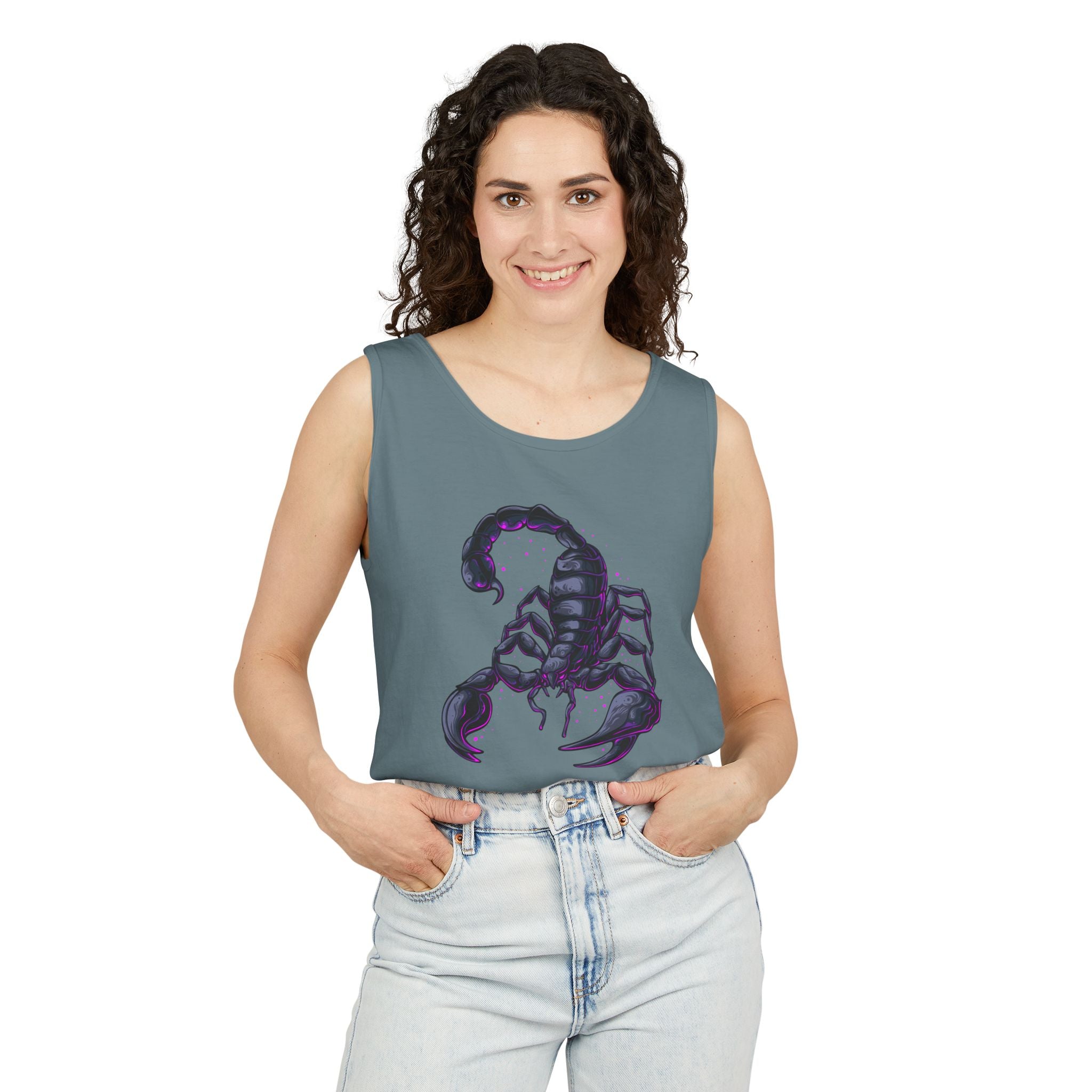 Scorpion Graphic Tank Top — Dark Cosmic Scorpion Art