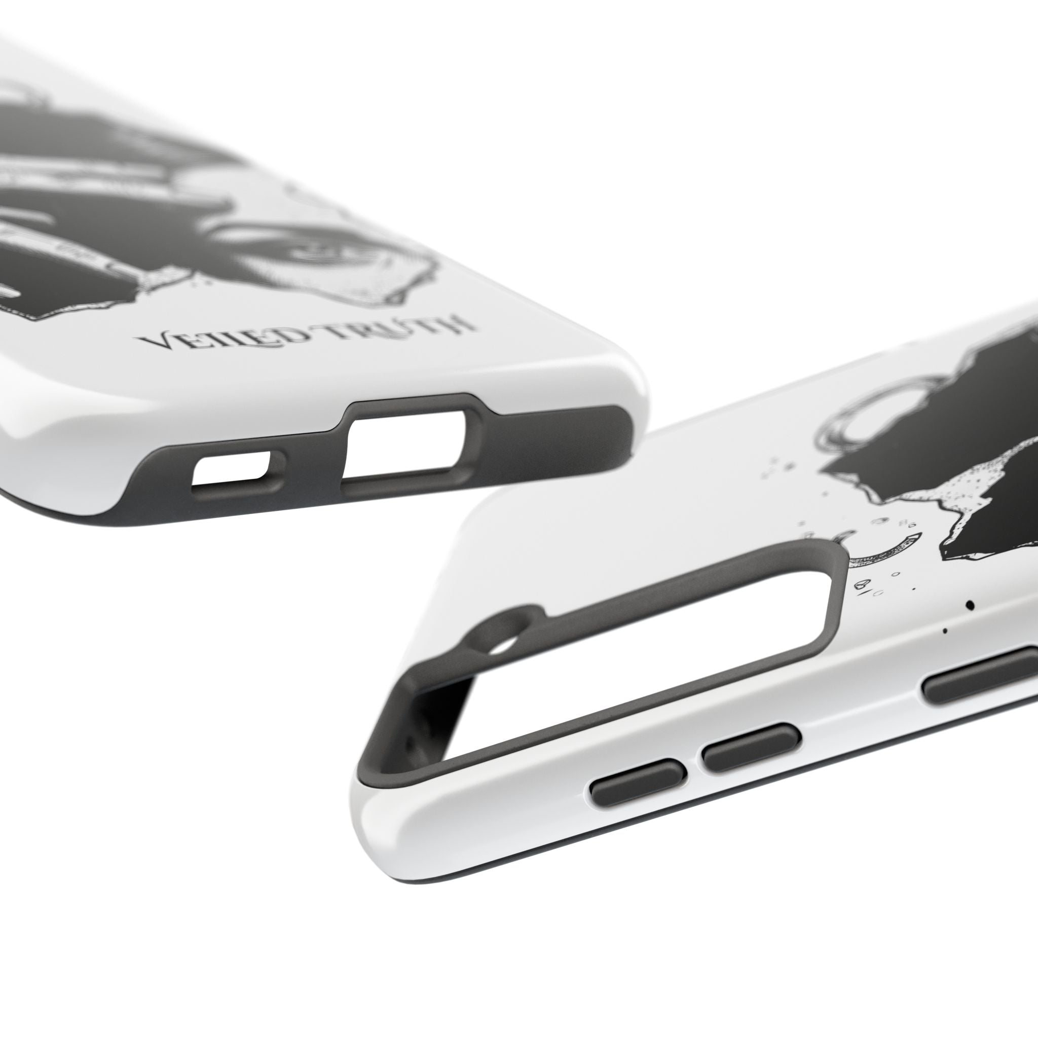 Tough Phone Case — Veiled Truth Black & White Mystic Illustration