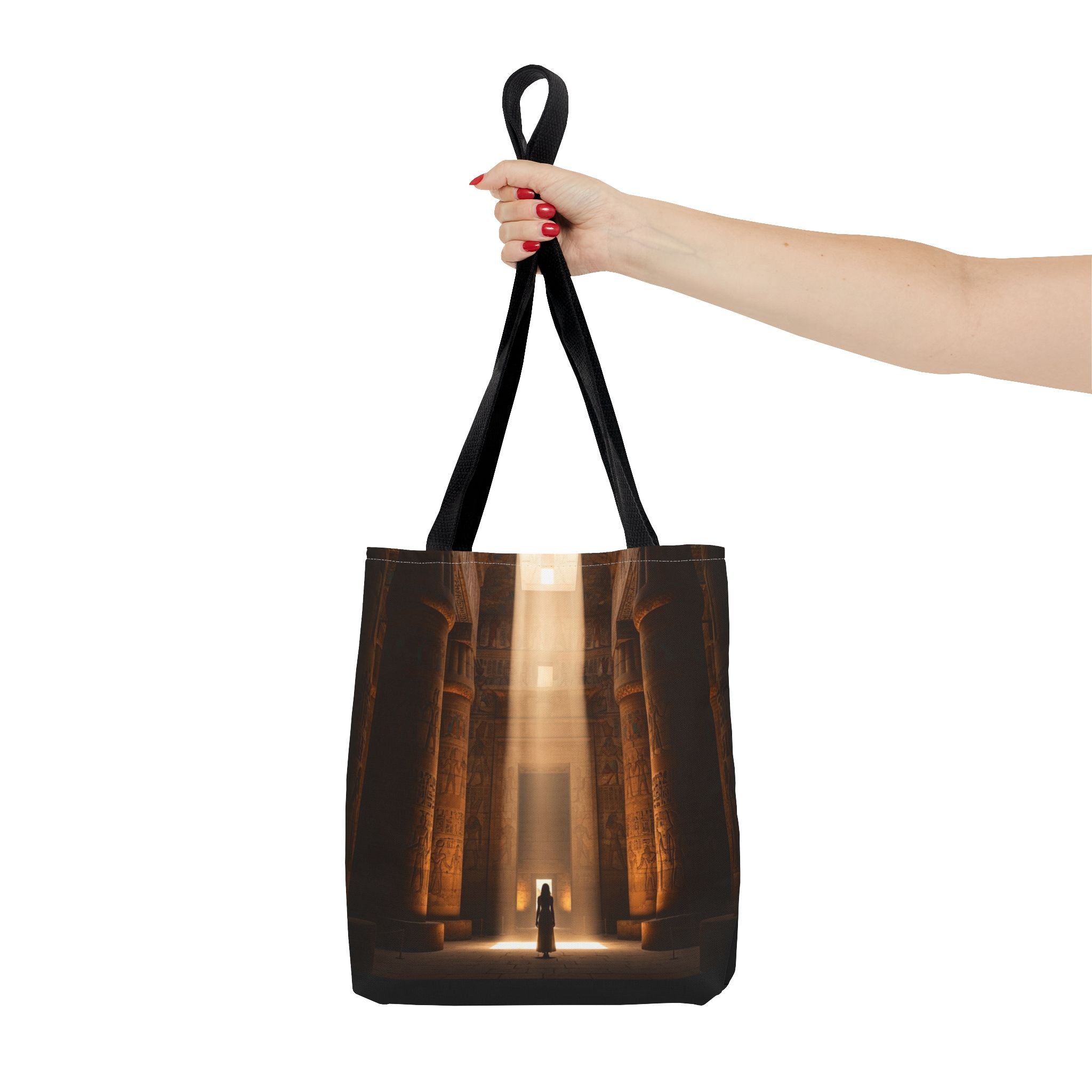 Mystic Temple Tote Bag — Ancient Light & Symbolic Wheel AOP Tote