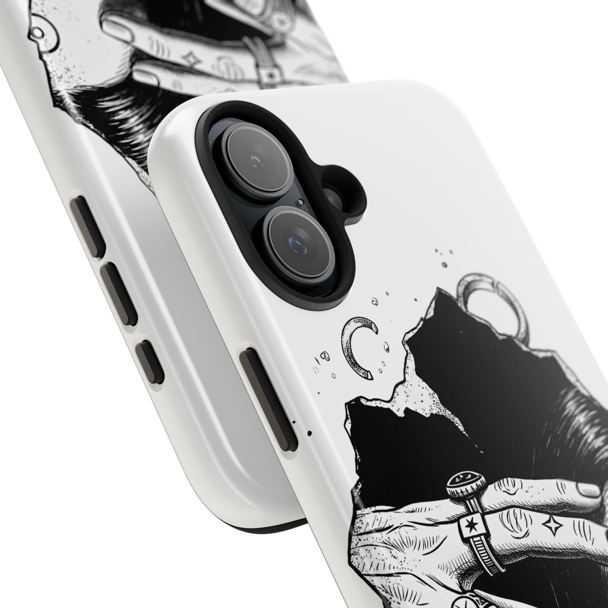Tough Phone Case — Veiled Truth Black & White Mystic Illustration