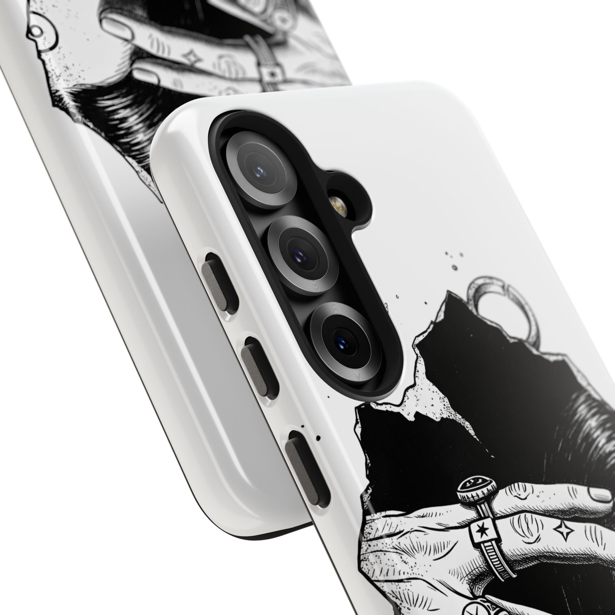 Tough Phone Case — Veiled Truth Black & White Mystic Illustration
