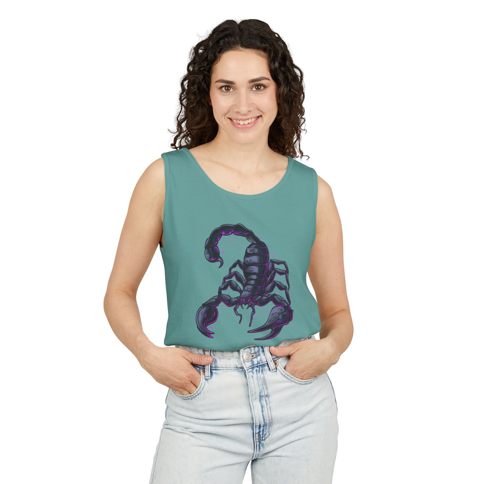 Scorpion Graphic Tank Top — Dark Cosmic Scorpion Art