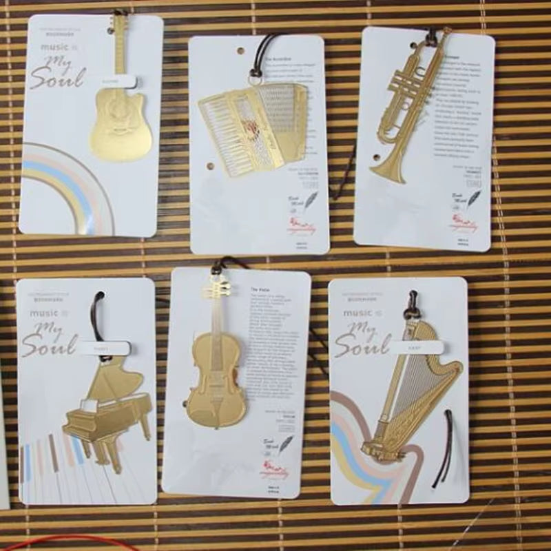 Musical Instrument Metal Bookmark - Organ Harp