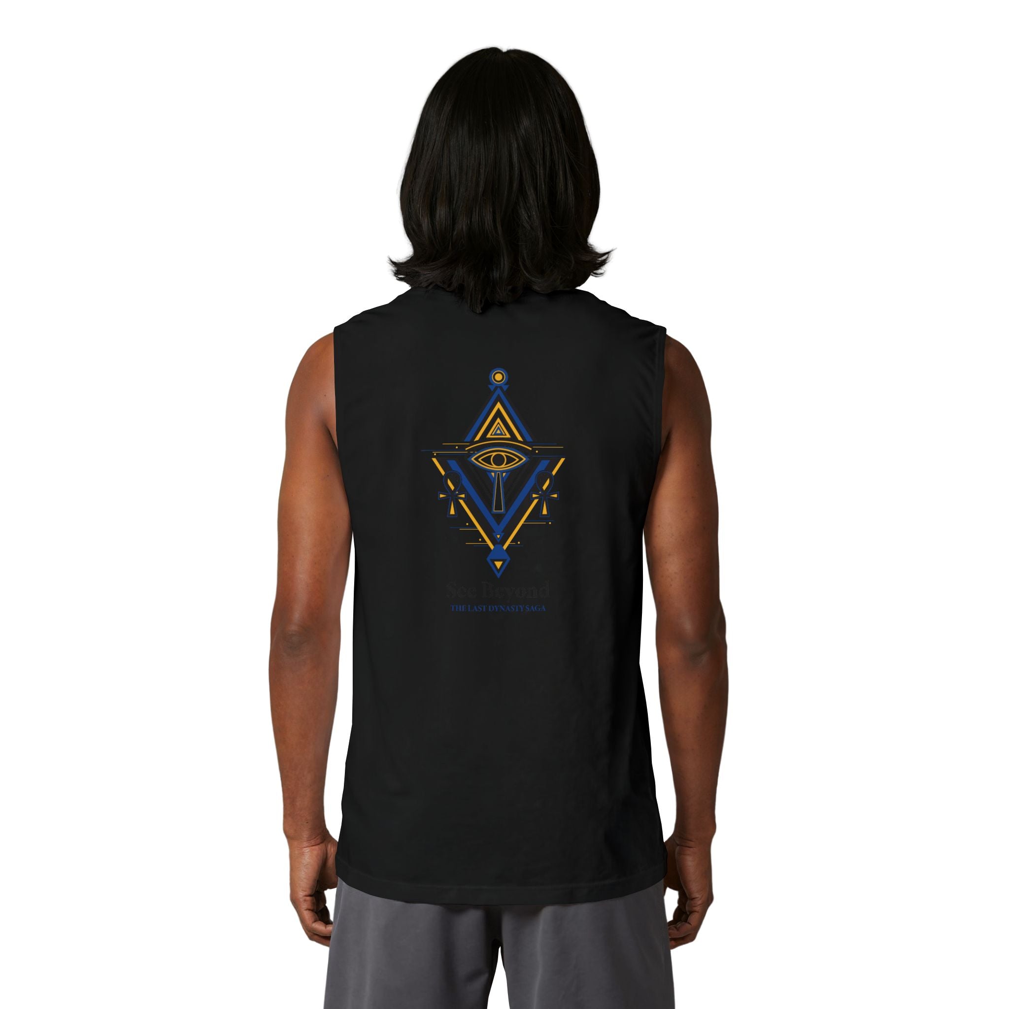 Egyptian Scarab Muscle Tank — "This Is Your Awakening" Mystical Graphic