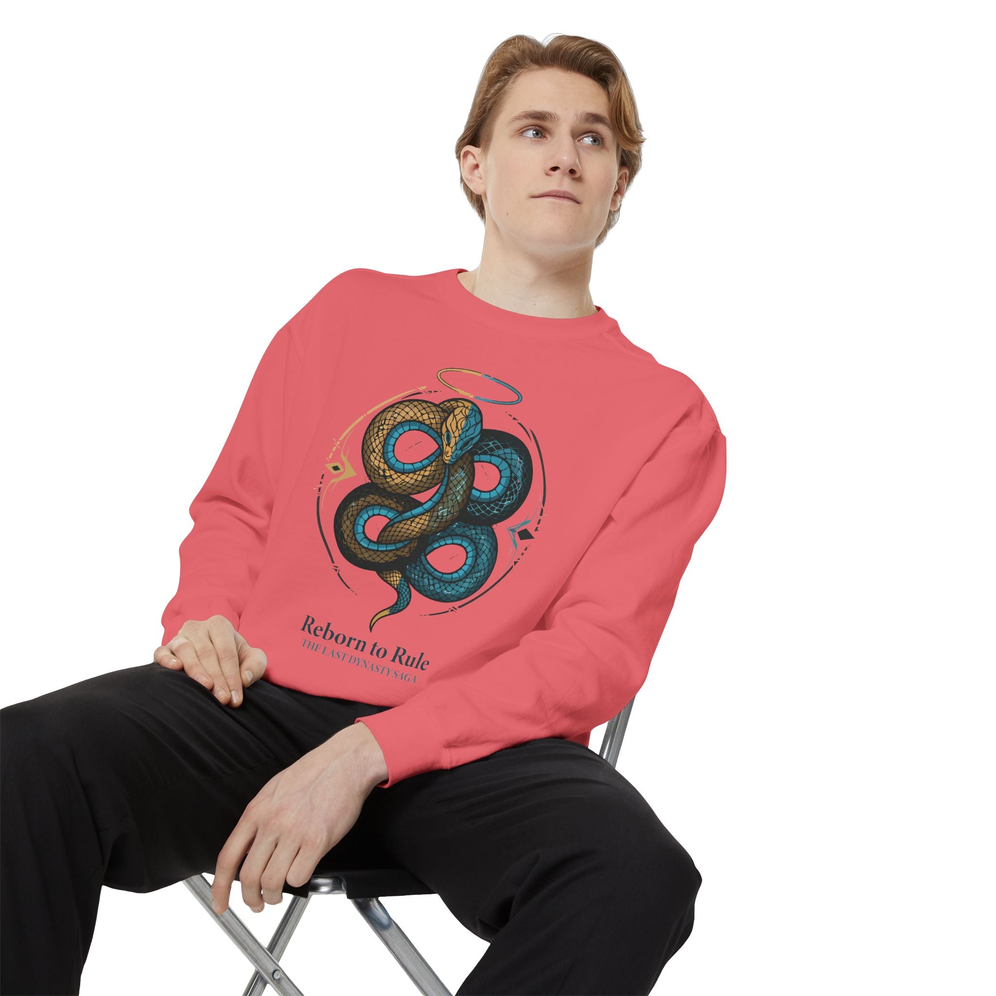 Snake Emblem Sweatshirt — "Reborn to Rule" Graphic Crewneck