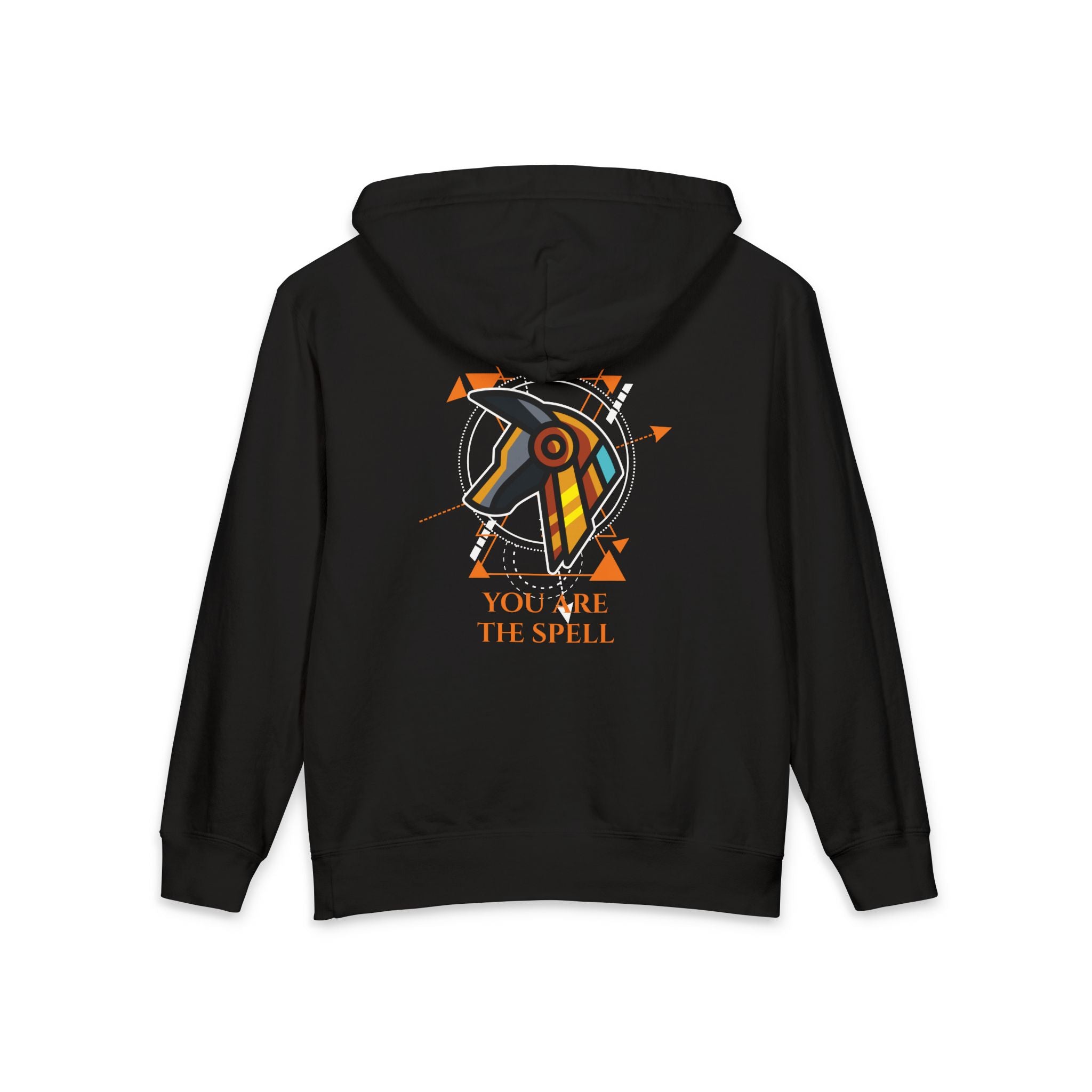 The SAGA Compass with a Spell Youth Hoodie — Geometric Anubis Design "You Are The Spell"