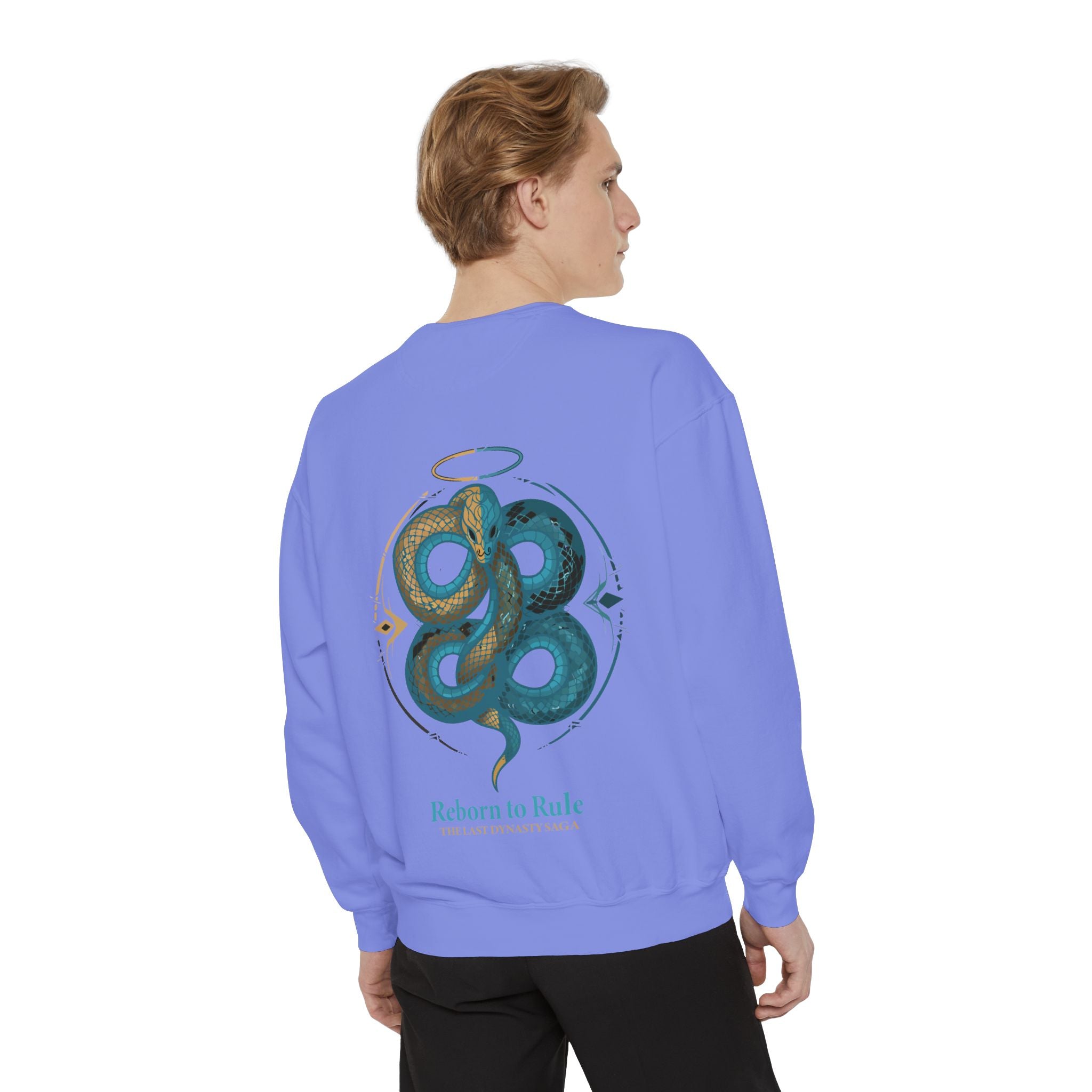 Snake Emblem Sweatshirt — "Reborn to Rule" Graphic Crewneck