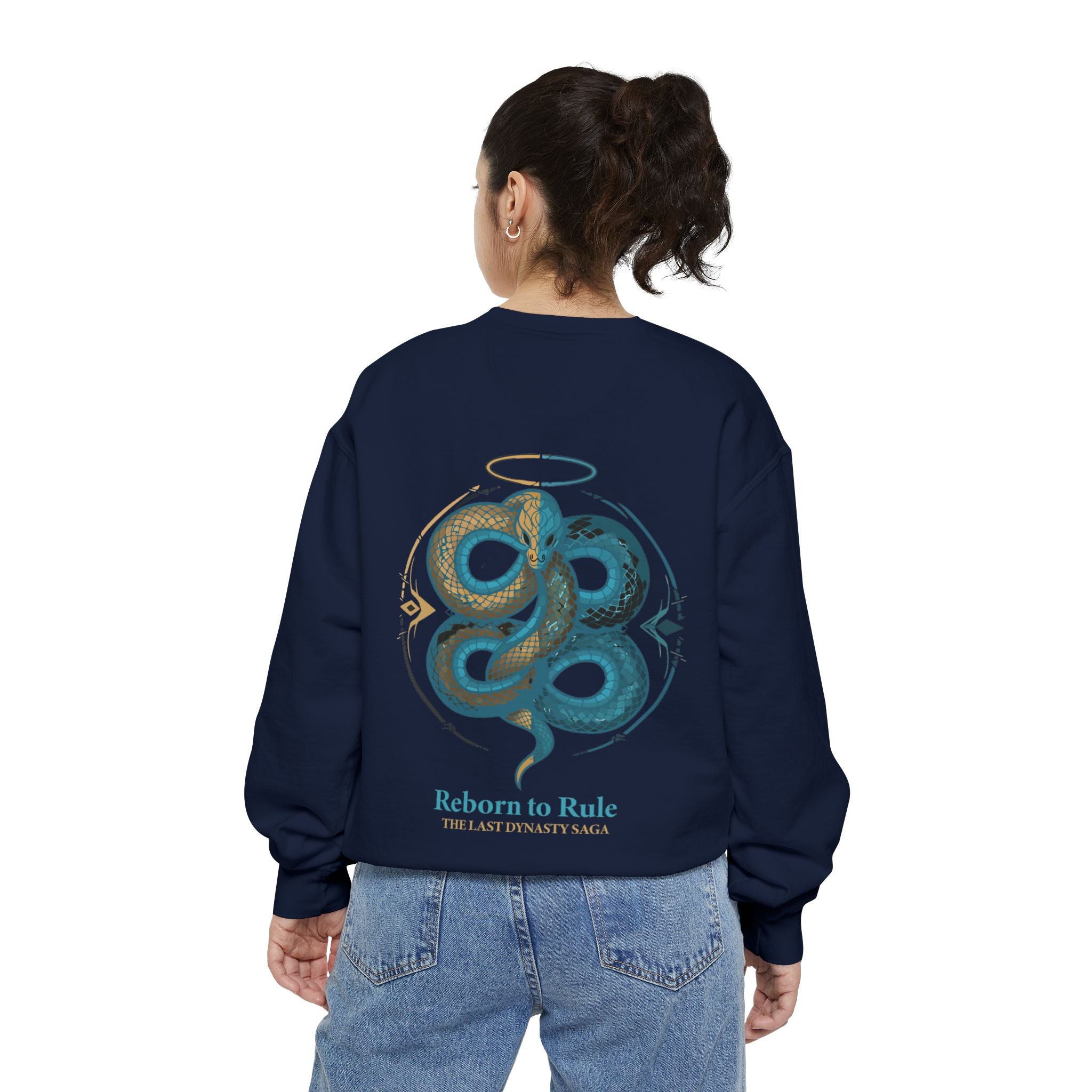 Snake Emblem Sweatshirt — "Reborn to Rule" Graphic Crewneck