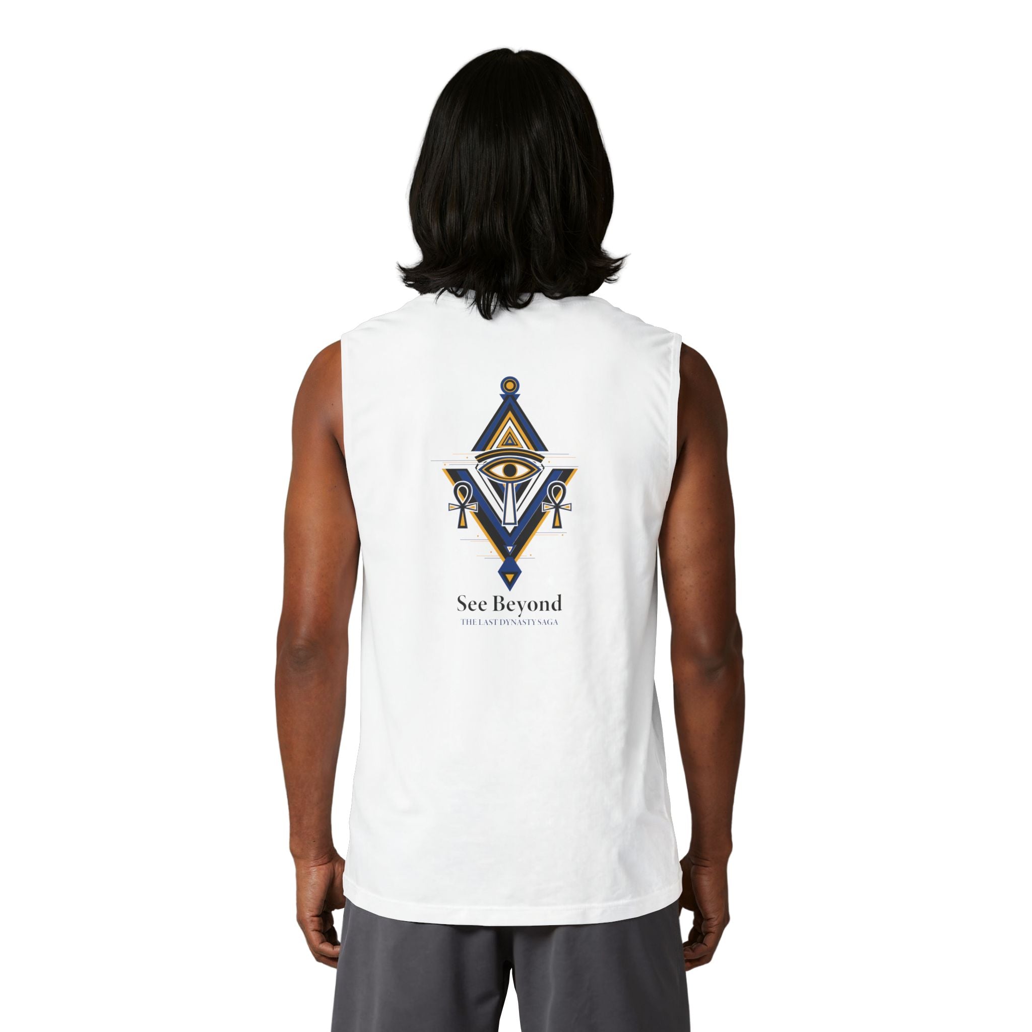 Egyptian Scarab Muscle Tank — "This Is Your Awakening" Mystical Graphic