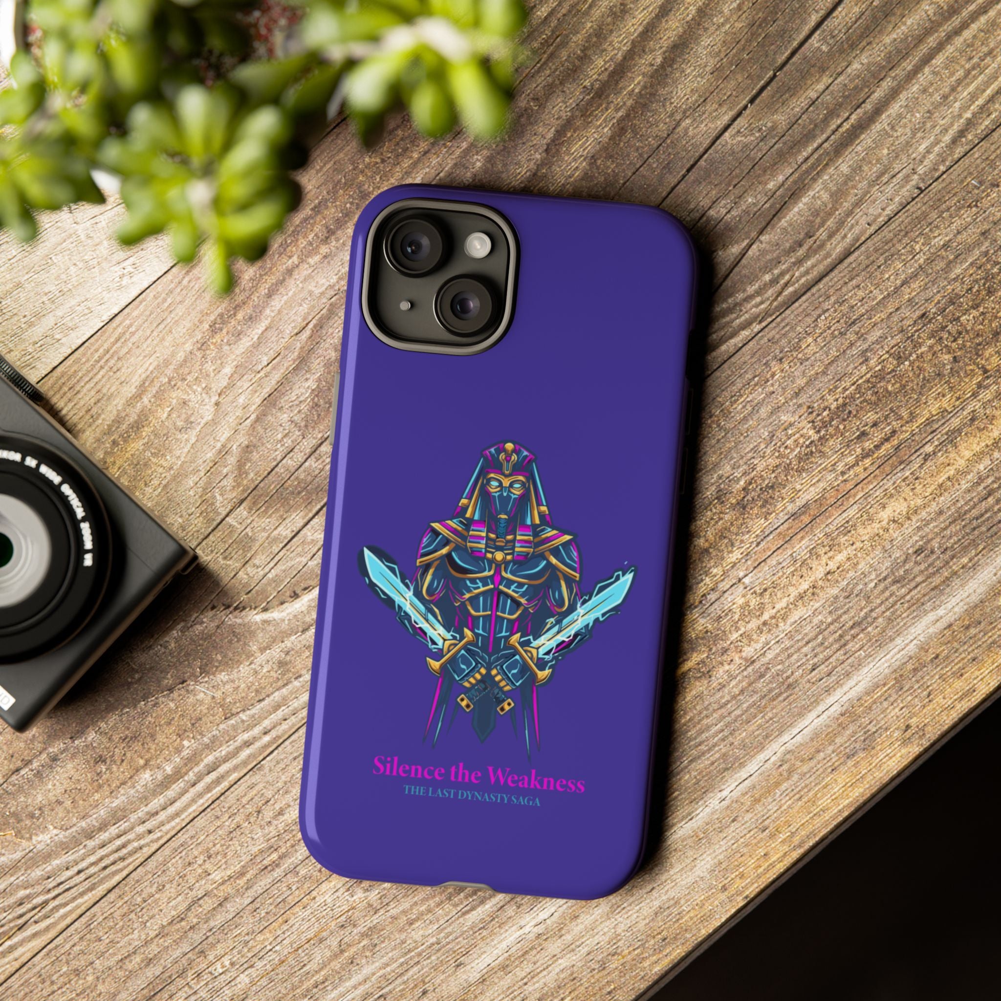 Phone Case — Neon Pharaoh Dual Swords "Silence the Weakness"