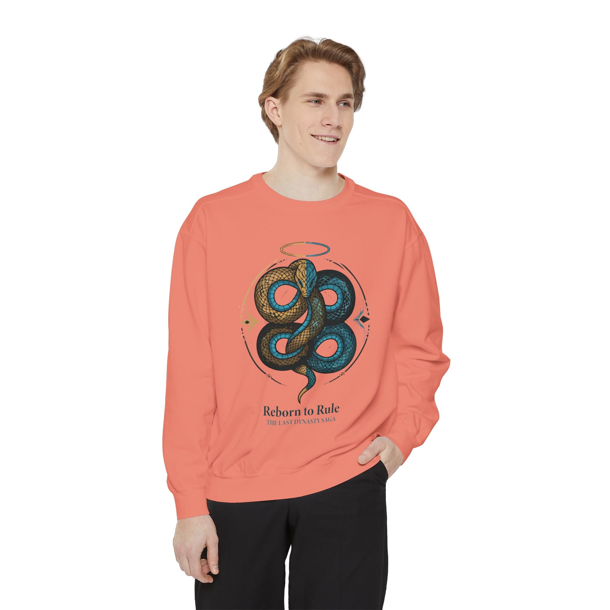 Snake Emblem Sweatshirt — "Reborn to Rule" Graphic Crewneck