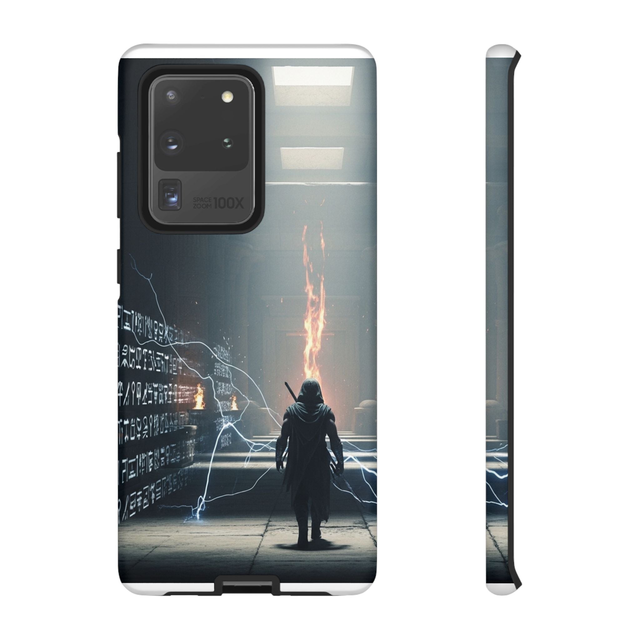 Phone Case - Cybermage Silhouette with Lightning Spell