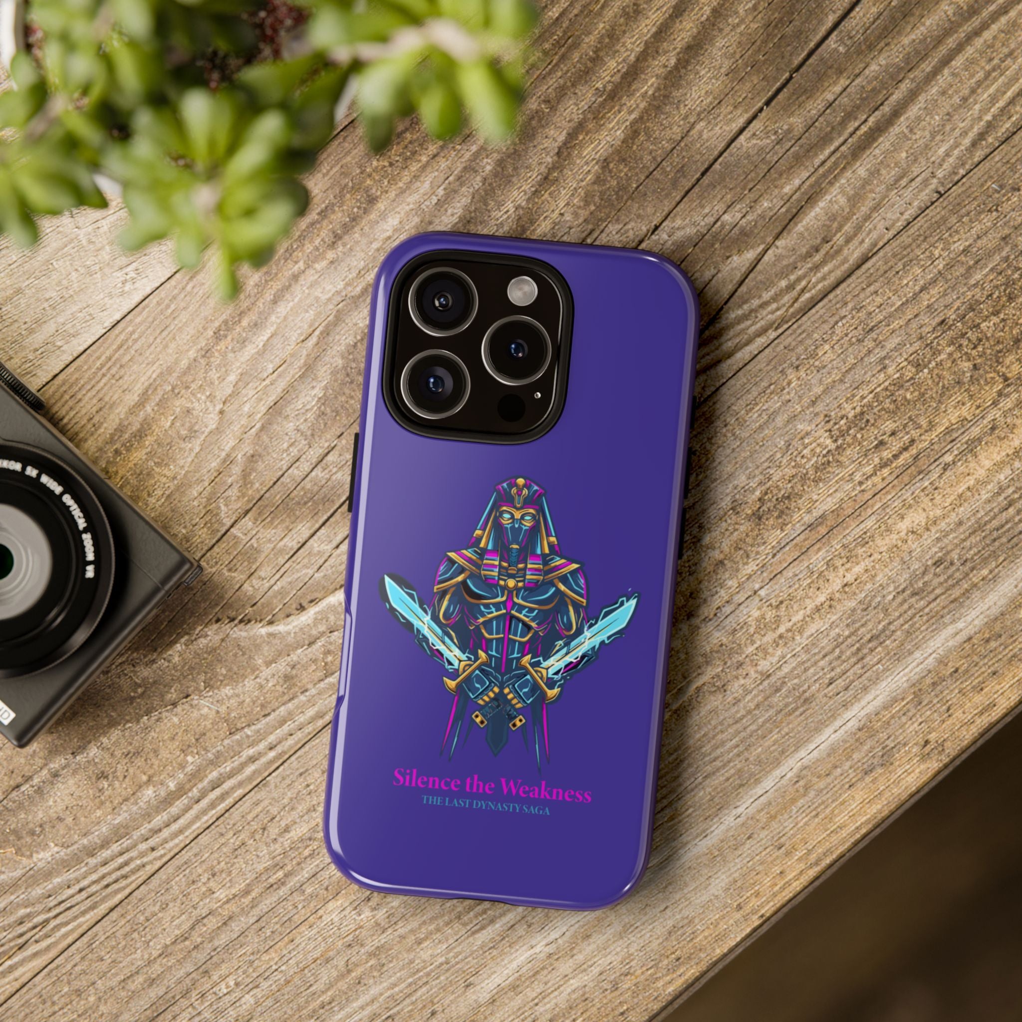 Phone Case — Neon Pharaoh Dual Swords "Silence the Weakness"