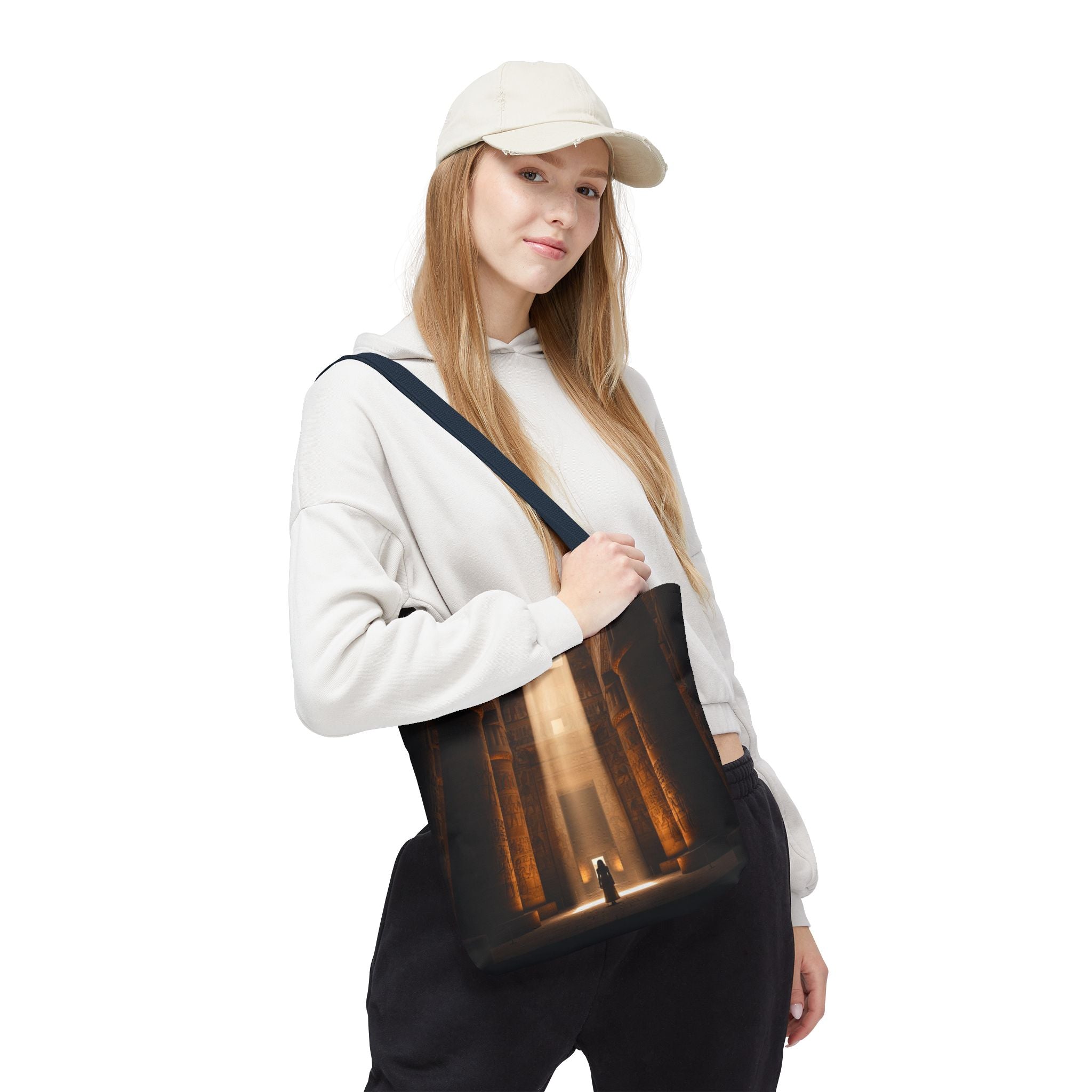 Mystic Temple Tote Bag — Ancient Light & Symbolic Wheel AOP Tote