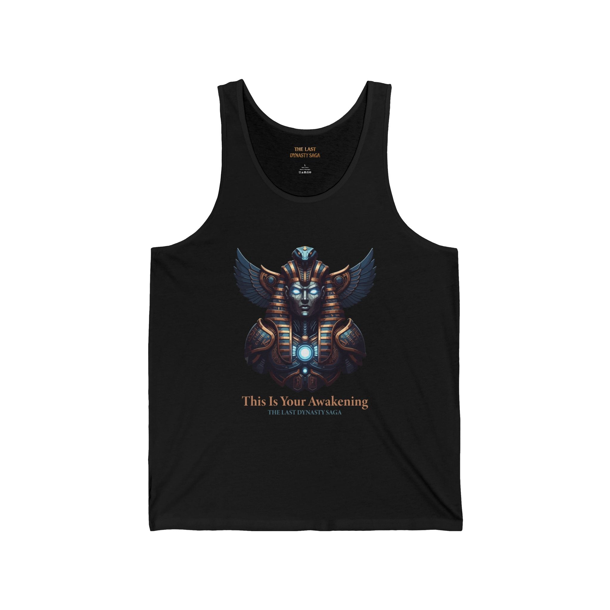 Egyptian Scarab & Eye Tank Top — "This Is Your Awakening" Spiritual Graphic Tank