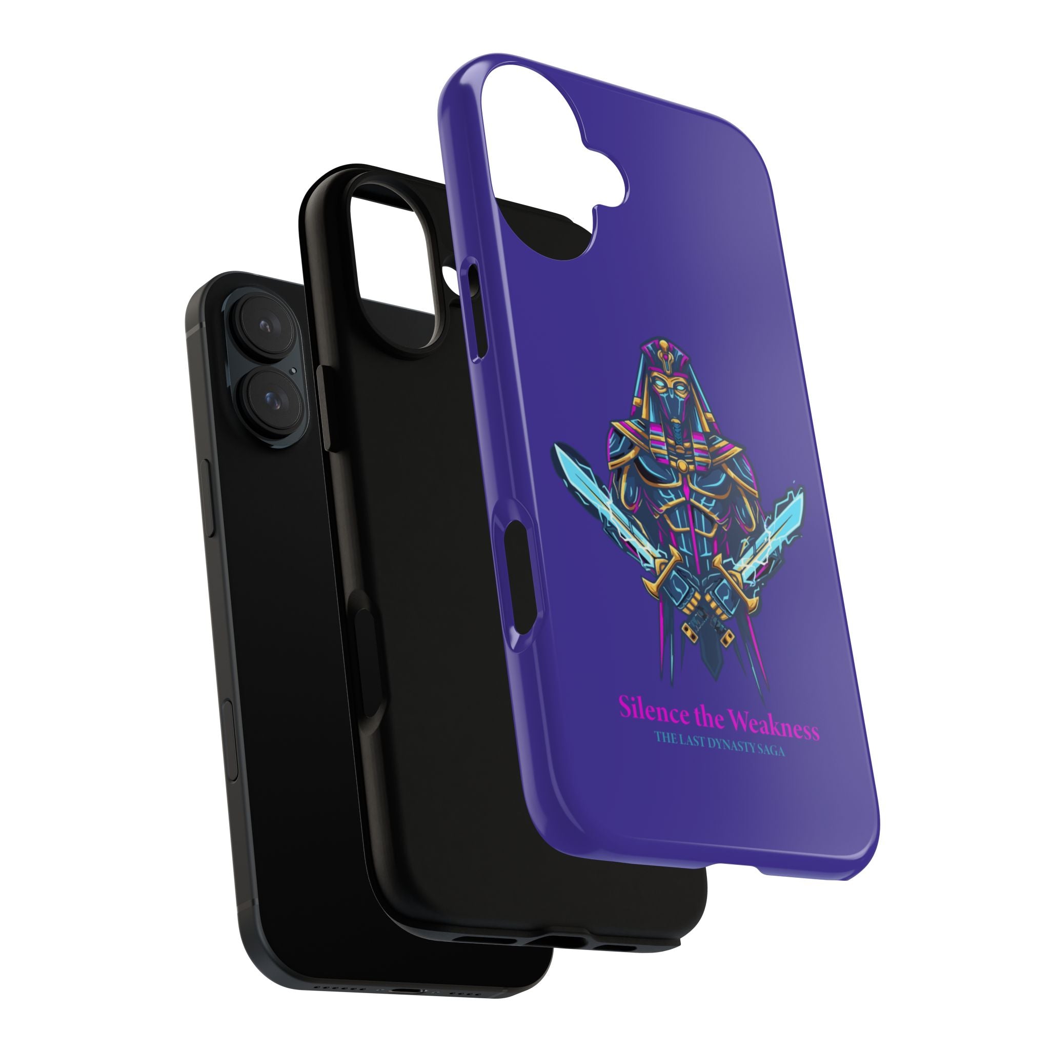 Phone Case — Neon Pharaoh Dual Swords "Silence the Weakness"