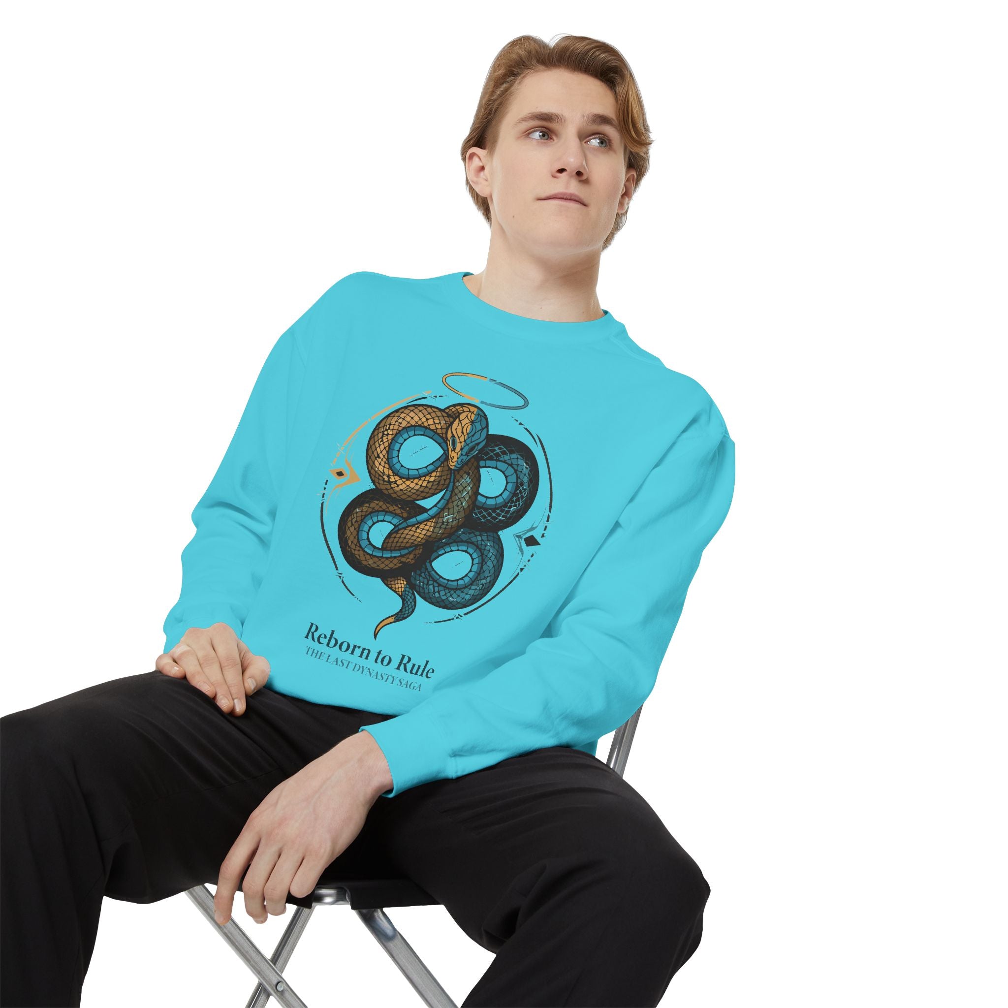 Snake Emblem Sweatshirt — "Reborn to Rule" Graphic Crewneck