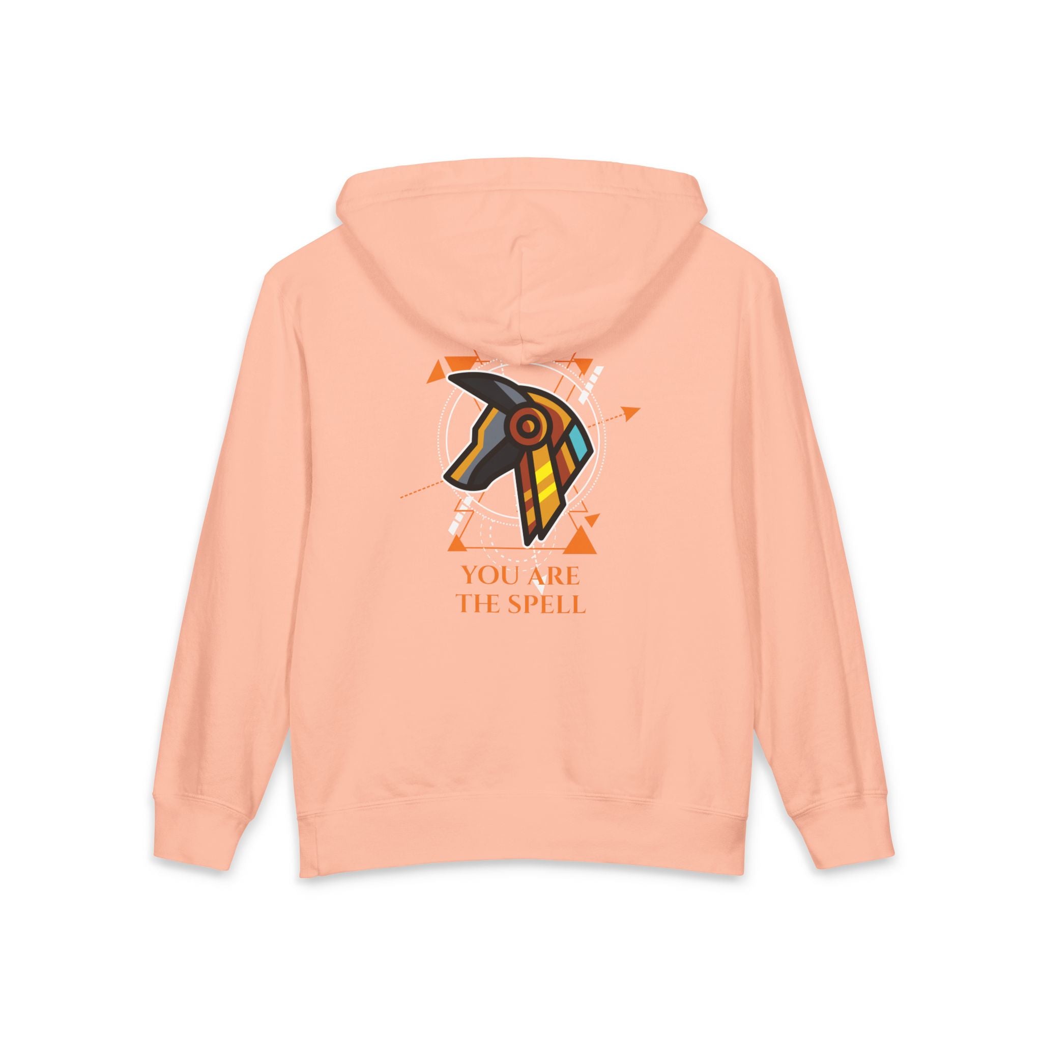 The SAGA Compass with a Spell Youth Hoodie — Geometric Anubis Design "You Are The Spell"