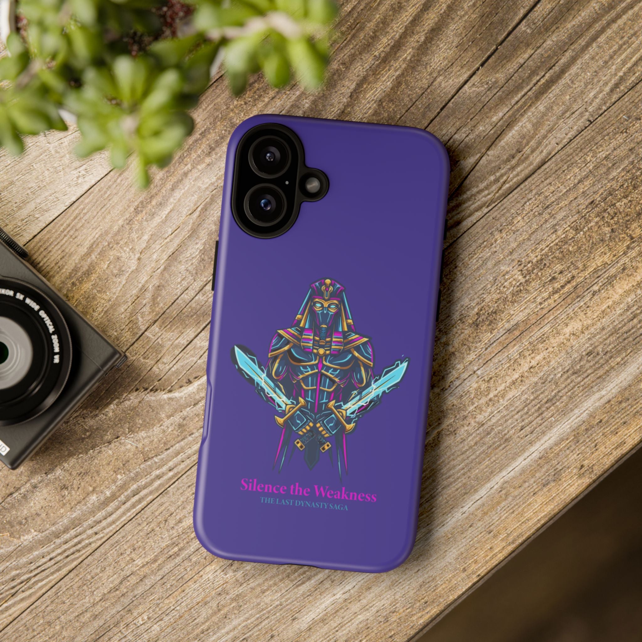 Phone Case — Neon Pharaoh Dual Swords "Silence the Weakness"