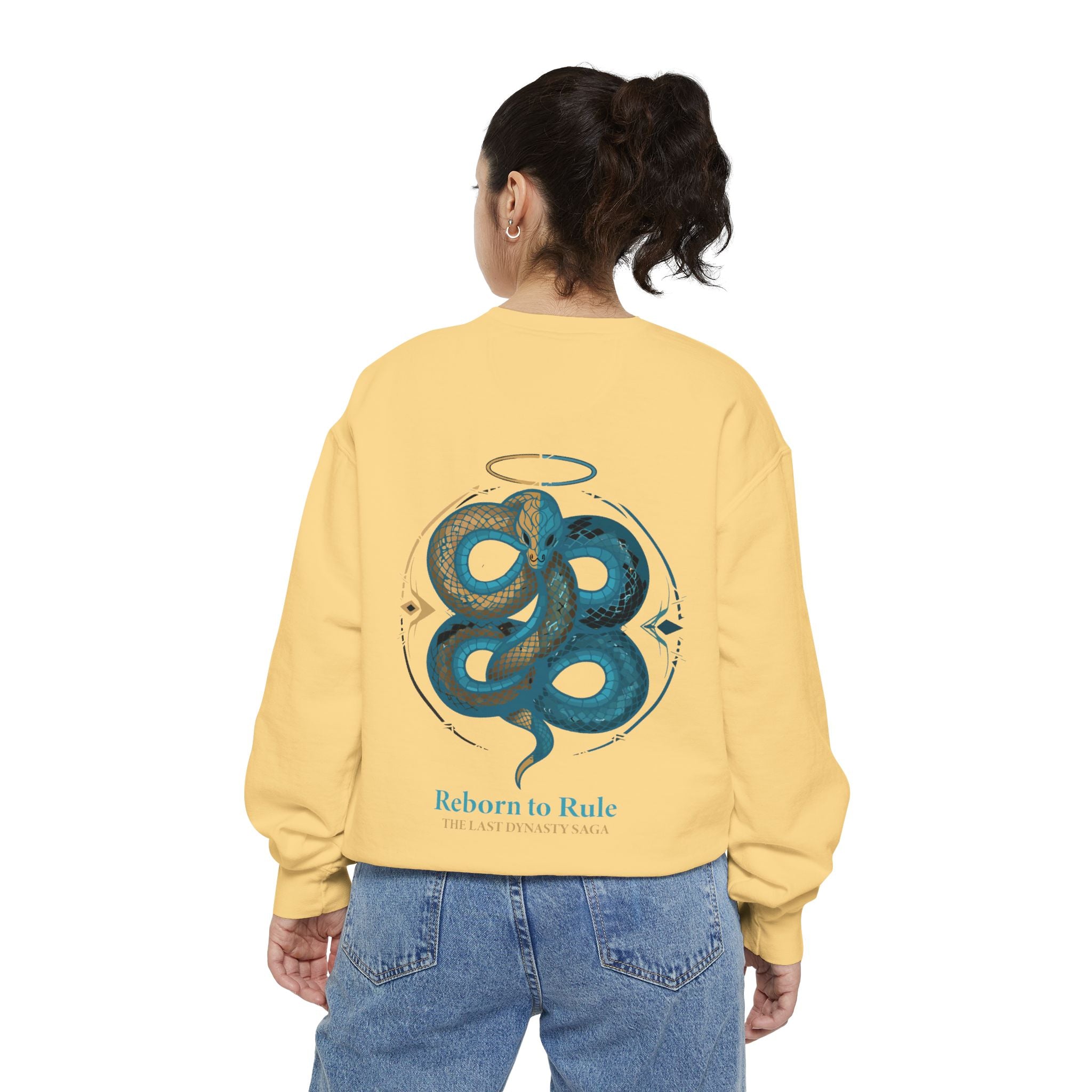 Snake Emblem Sweatshirt — "Reborn to Rule" Graphic Crewneck