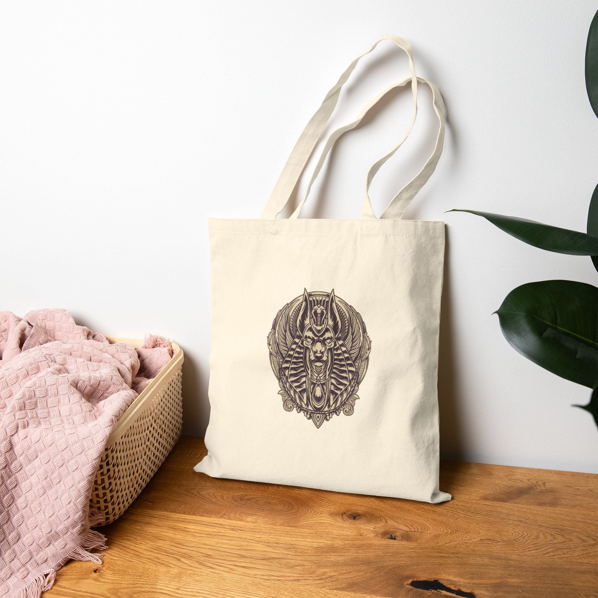 Canvas Tote Bag — Geometric Musical Horse & Intricate Mandala Horse Art