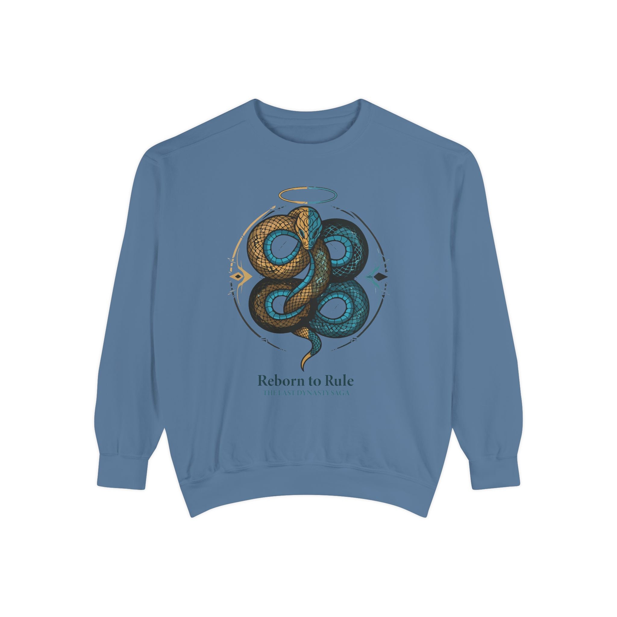 Snake Emblem Sweatshirt — "Reborn to Rule" Graphic Crewneck