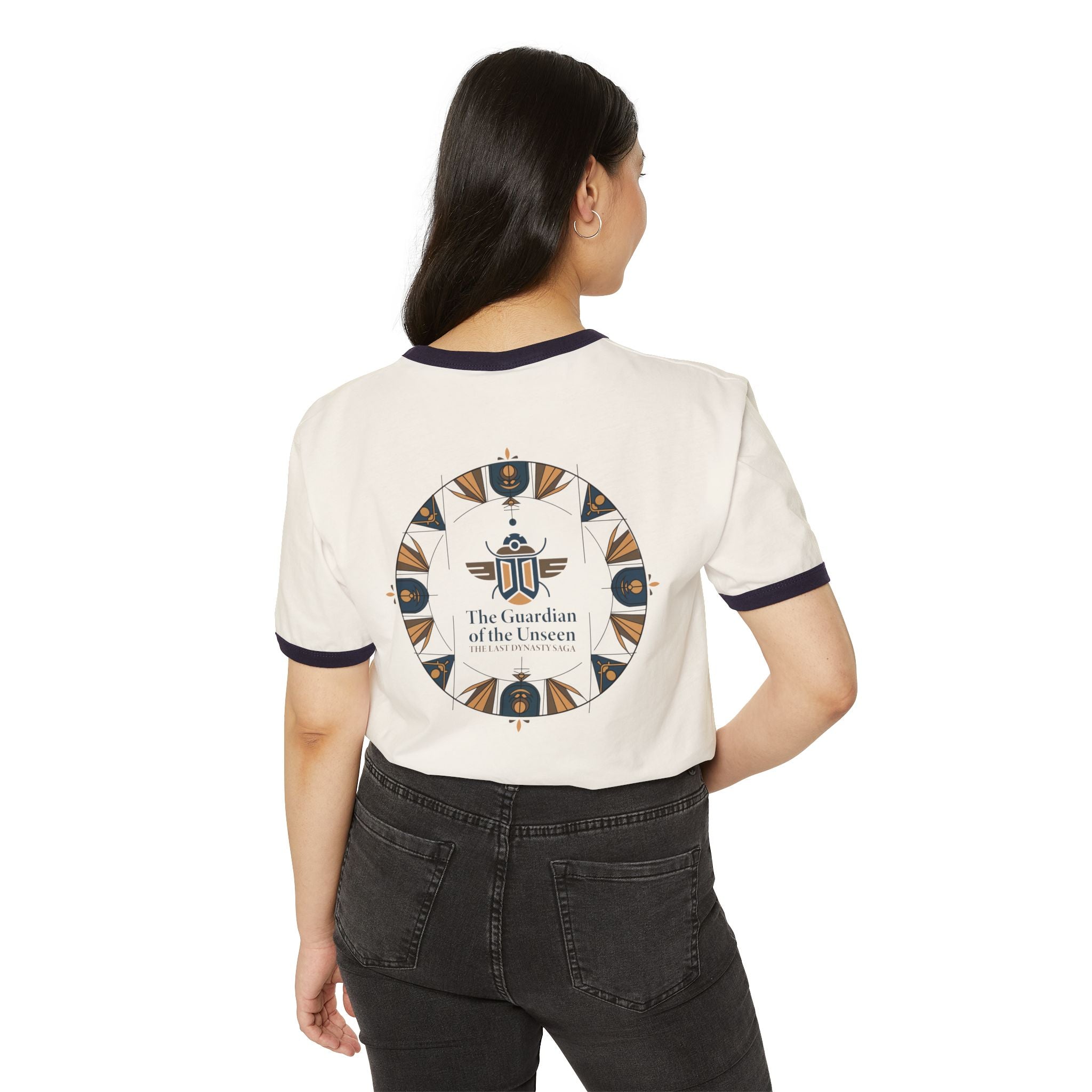 Ringer T-Shirt — "The Throne Awaits" Fantasy Sword Crest Tee