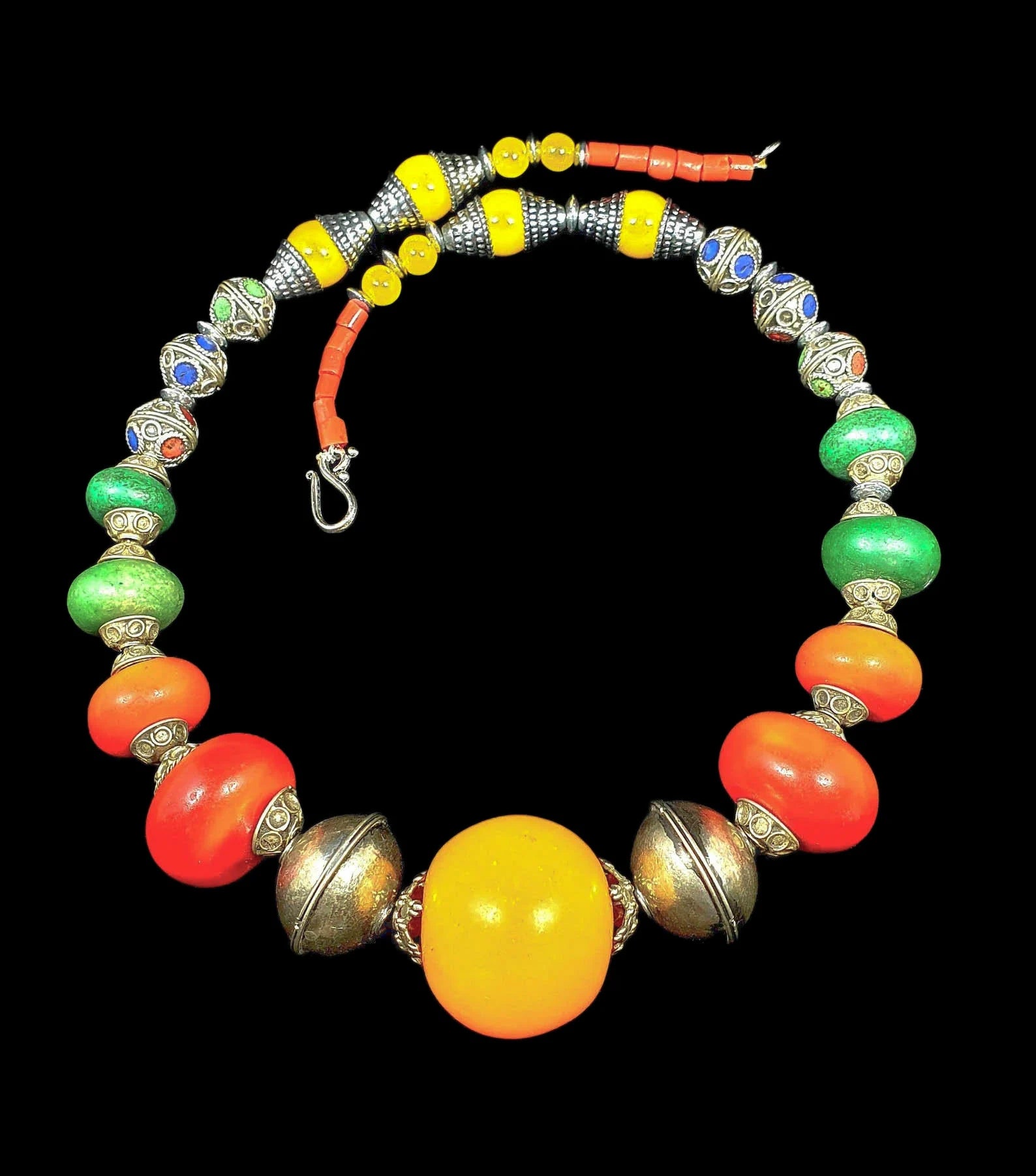 Tribal Heritage Statement Necklace Inspired by Traditional North African Craft