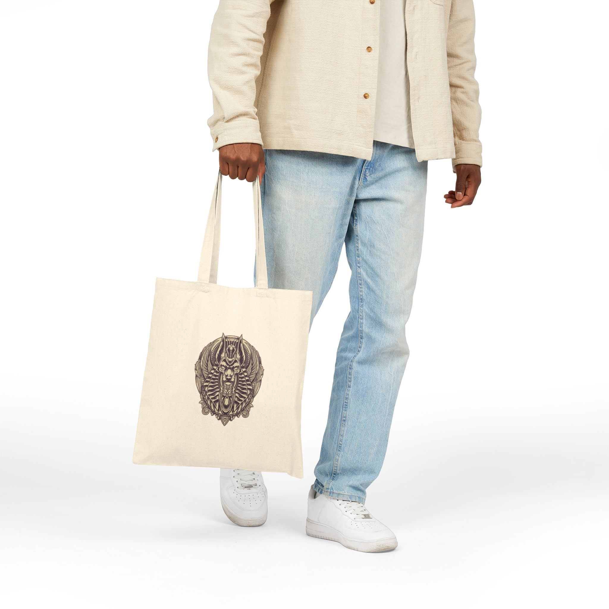 Canvas Tote Bag — Geometric Musical Horse & Intricate Mandala Horse Art