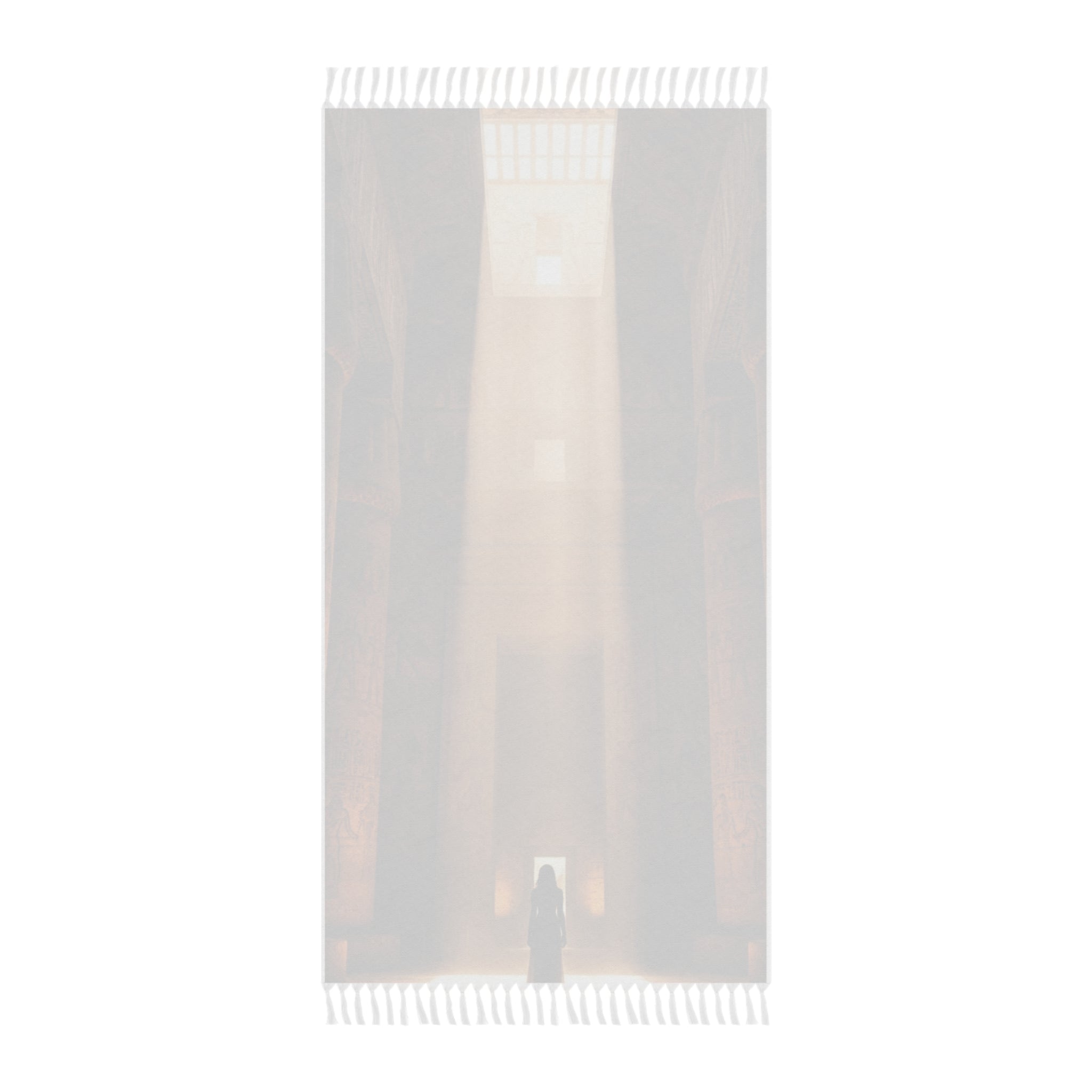 SAGA Beach Boho Towel – Sunlit Temple Architecture Print