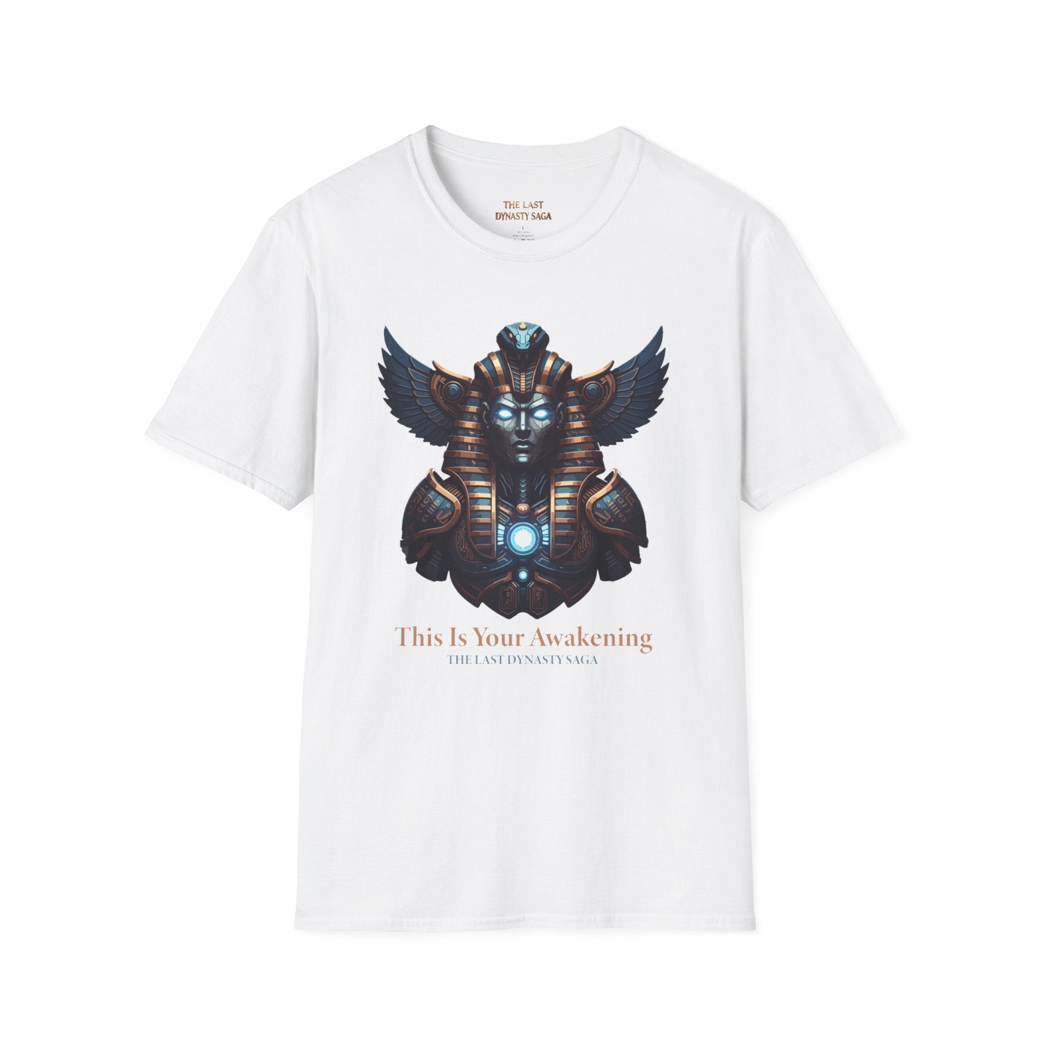 Egyptian Pharaoh Chest & Serpent Back T-Shirt — "This Is Your Awakening / Endless Power"
