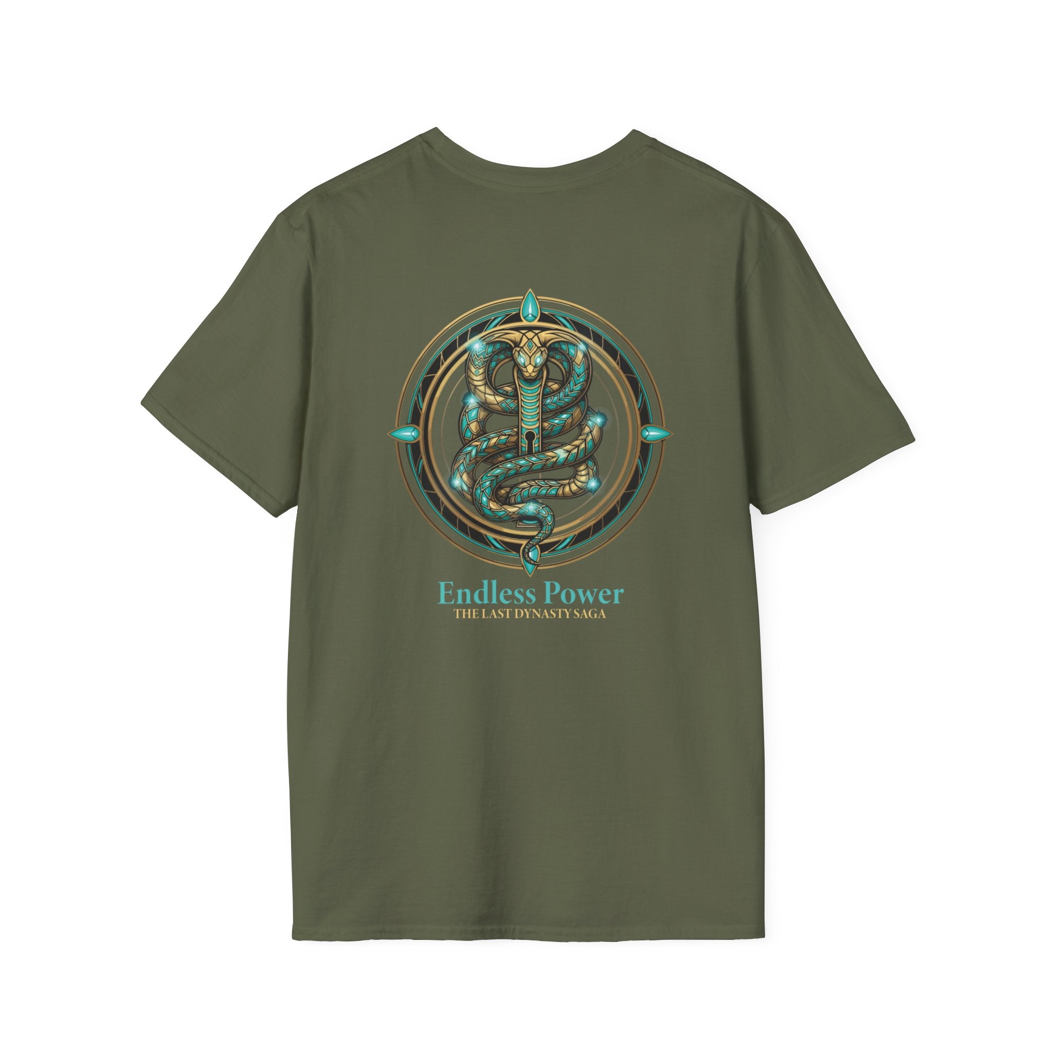 Egyptian Pharaoh Chest & Serpent Back T-Shirt — "This Is Your Awakening / Endless Power"
