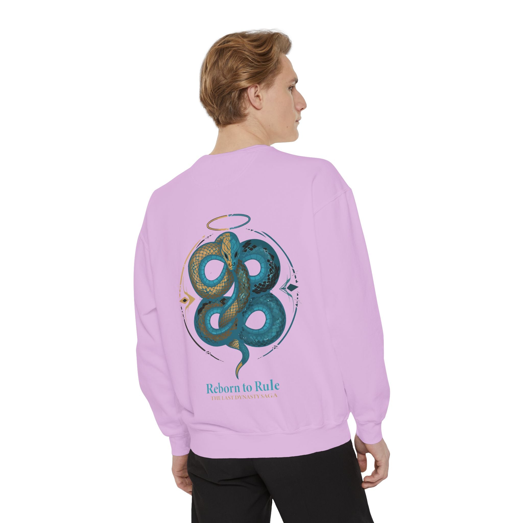Snake Emblem Sweatshirt — "Reborn to Rule" Graphic Crewneck