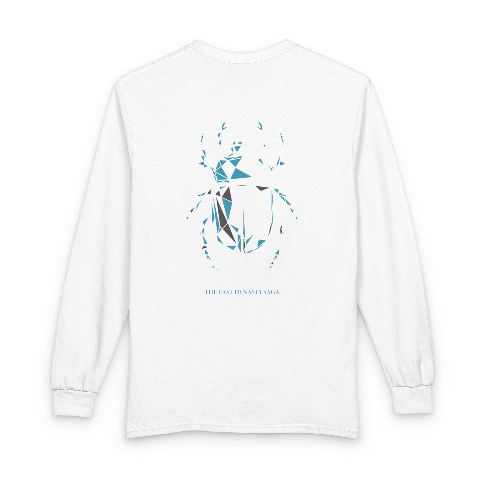 Strength Is Your Nature Long Sleeve Tee — Geometric Serpent Sword and Scarab Design