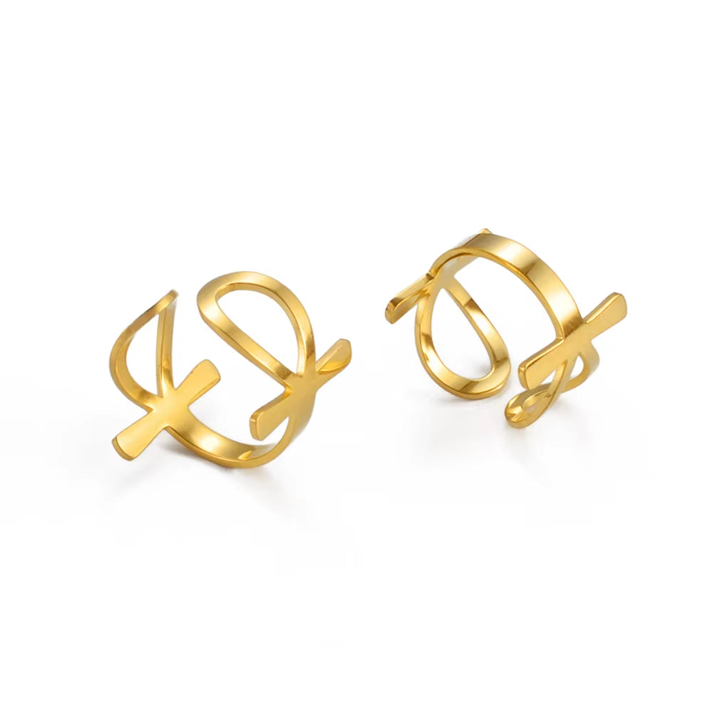 The Wrapped Ankh Open Band Symbol Ring