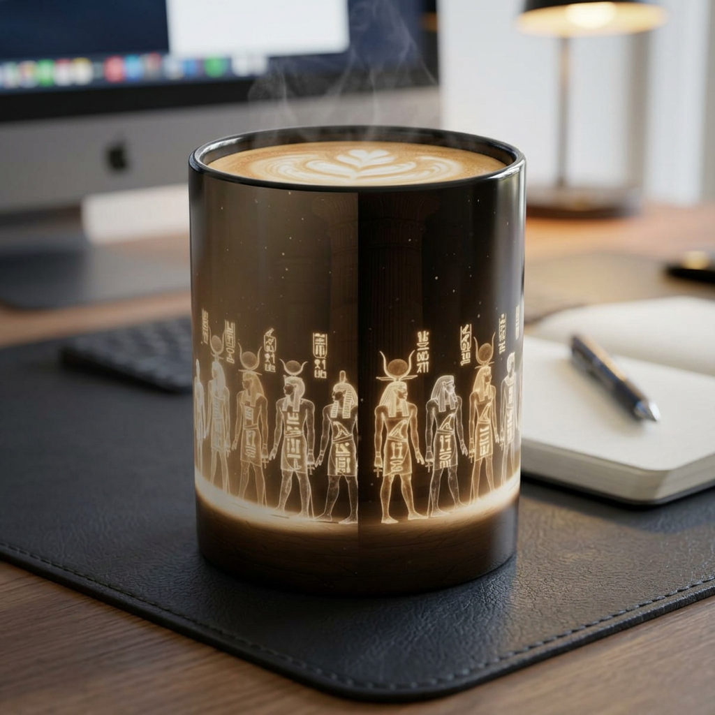 Egyptian Gods Lineup Coffee Mug — Ancient Deities Accent Mug (11/15oz)