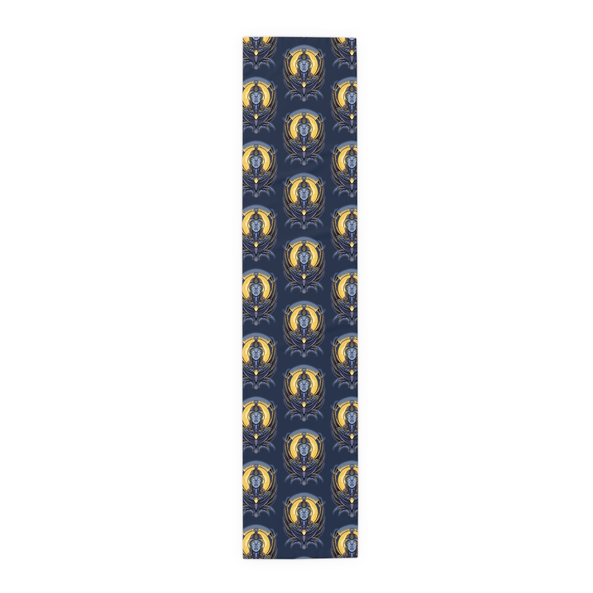 Art Nouveau Moon & Owl Table Runner — Night Sky Decorative Linen