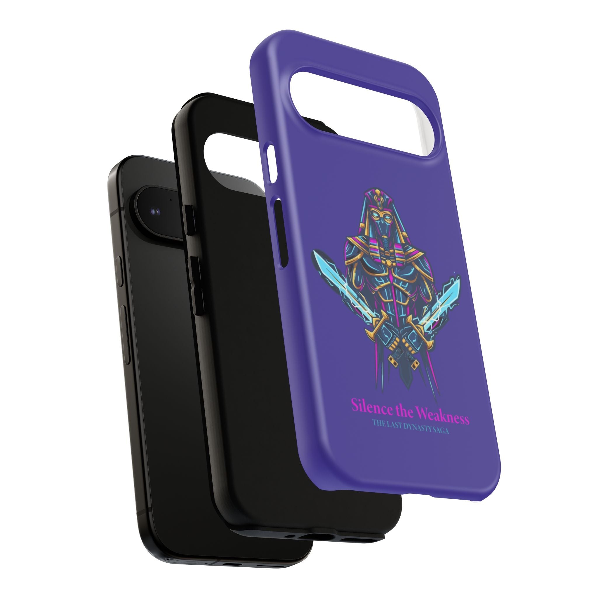 Phone Case — Neon Pharaoh Dual Swords "Silence the Weakness"