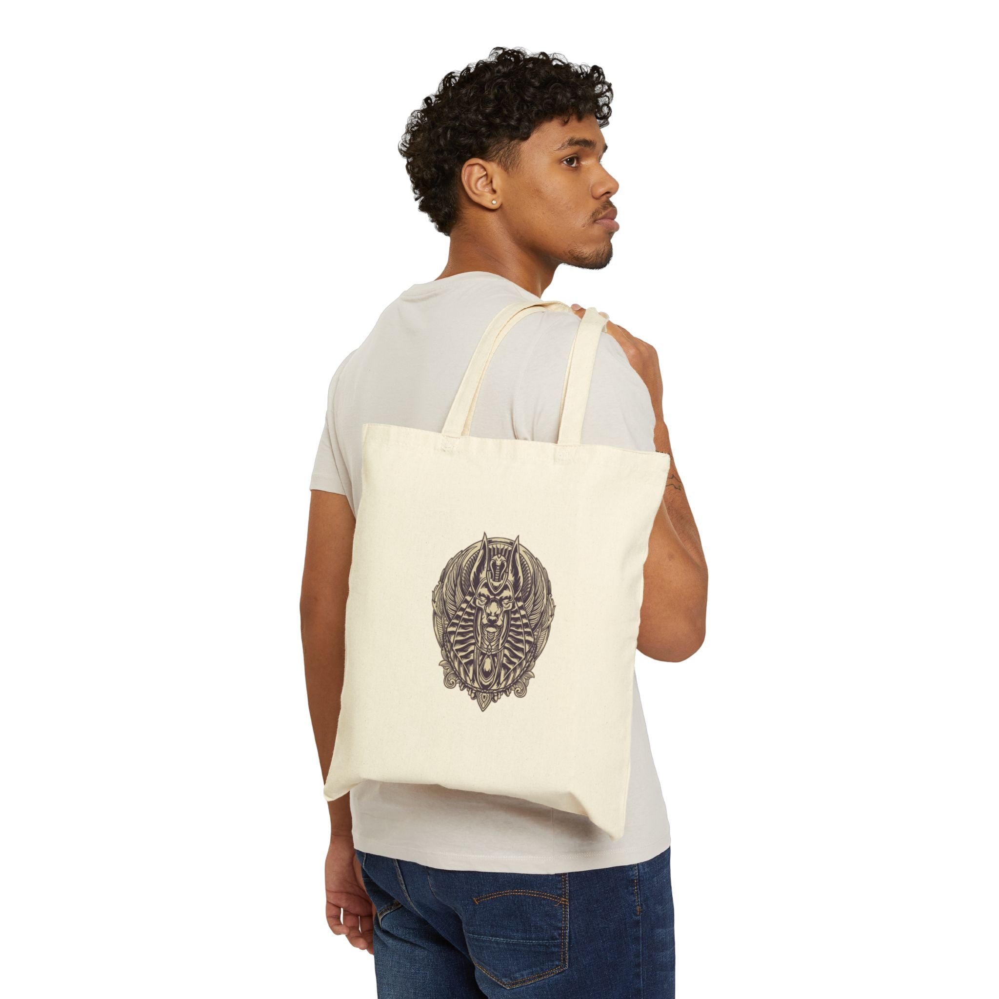 Canvas Tote Bag — Geometric Musical Horse & Intricate Mandala Horse Art