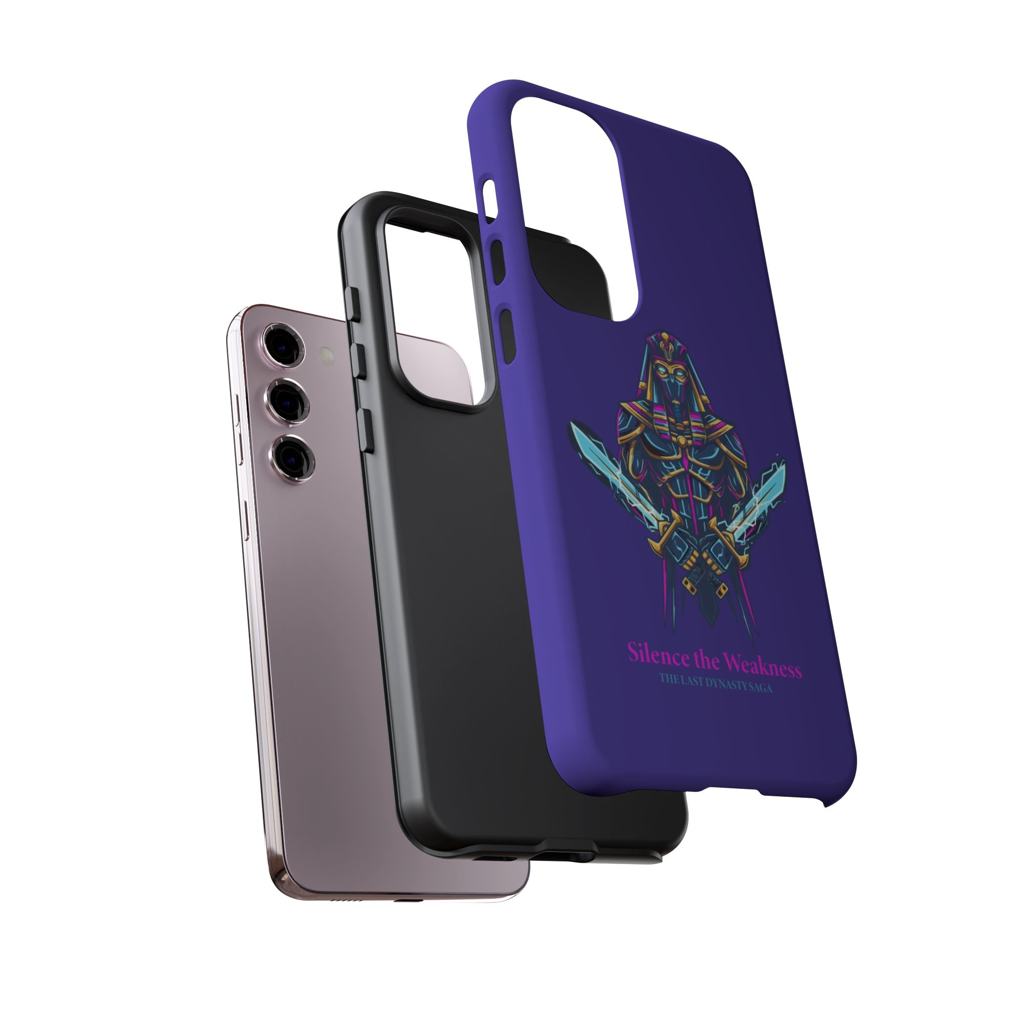 Phone Case — Neon Pharaoh Dual Swords "Silence the Weakness"