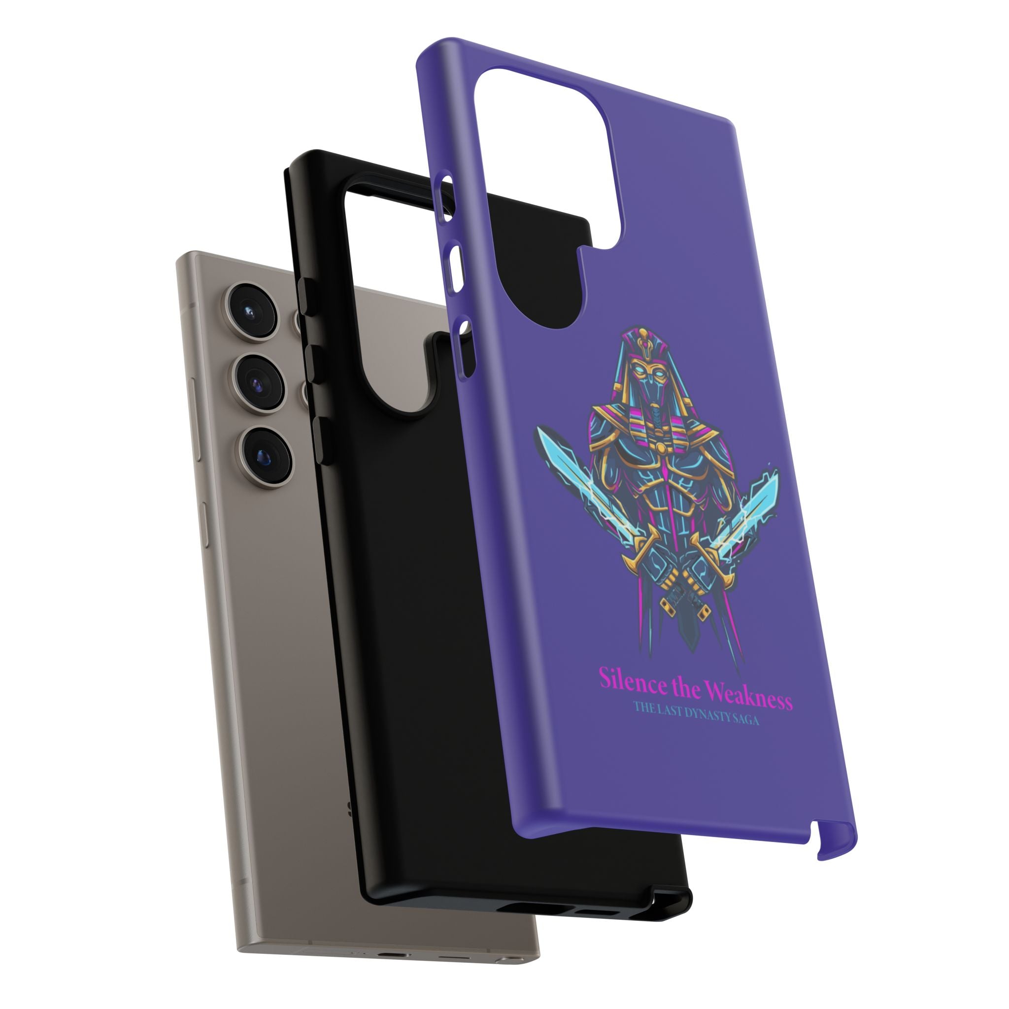 Phone Case — Neon Pharaoh Dual Swords "Silence the Weakness"