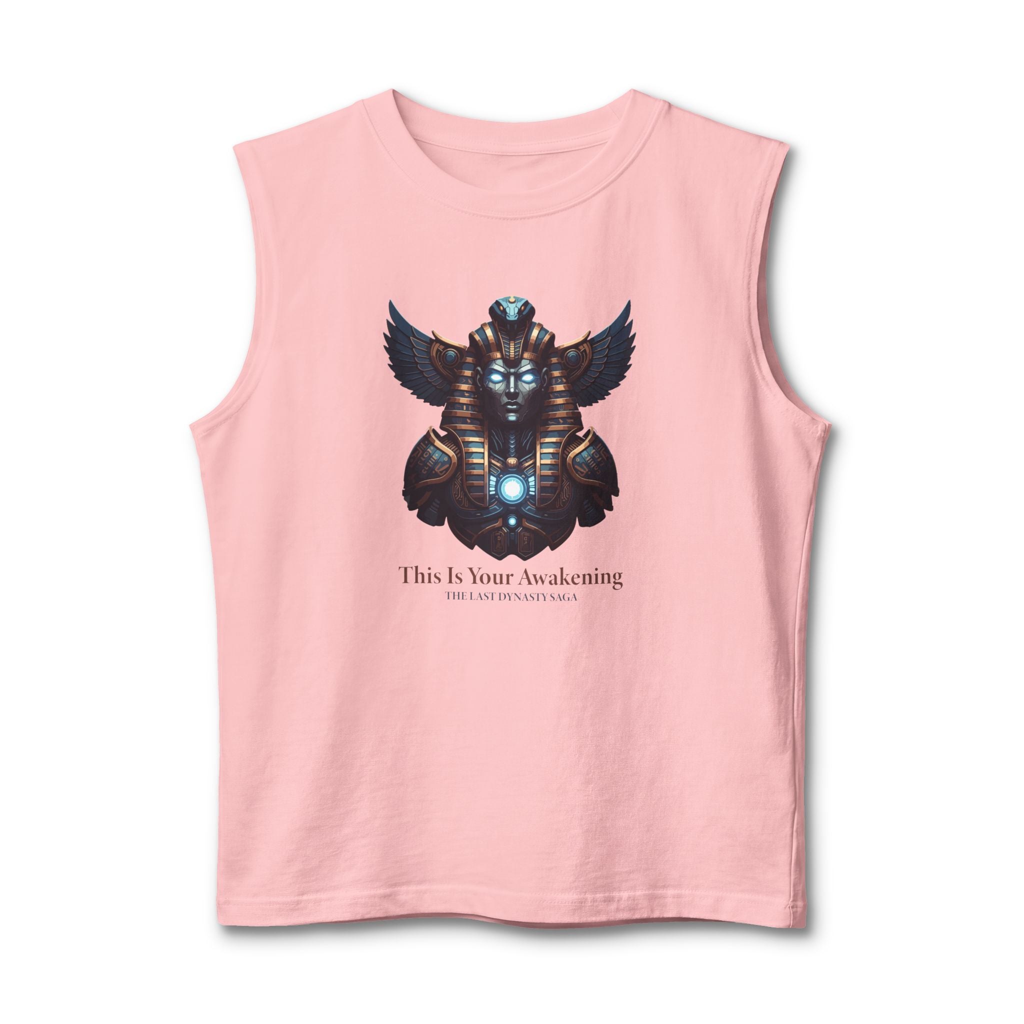 Egyptian Scarab Muscle Tank — "This Is Your Awakening" Mystical Graphic