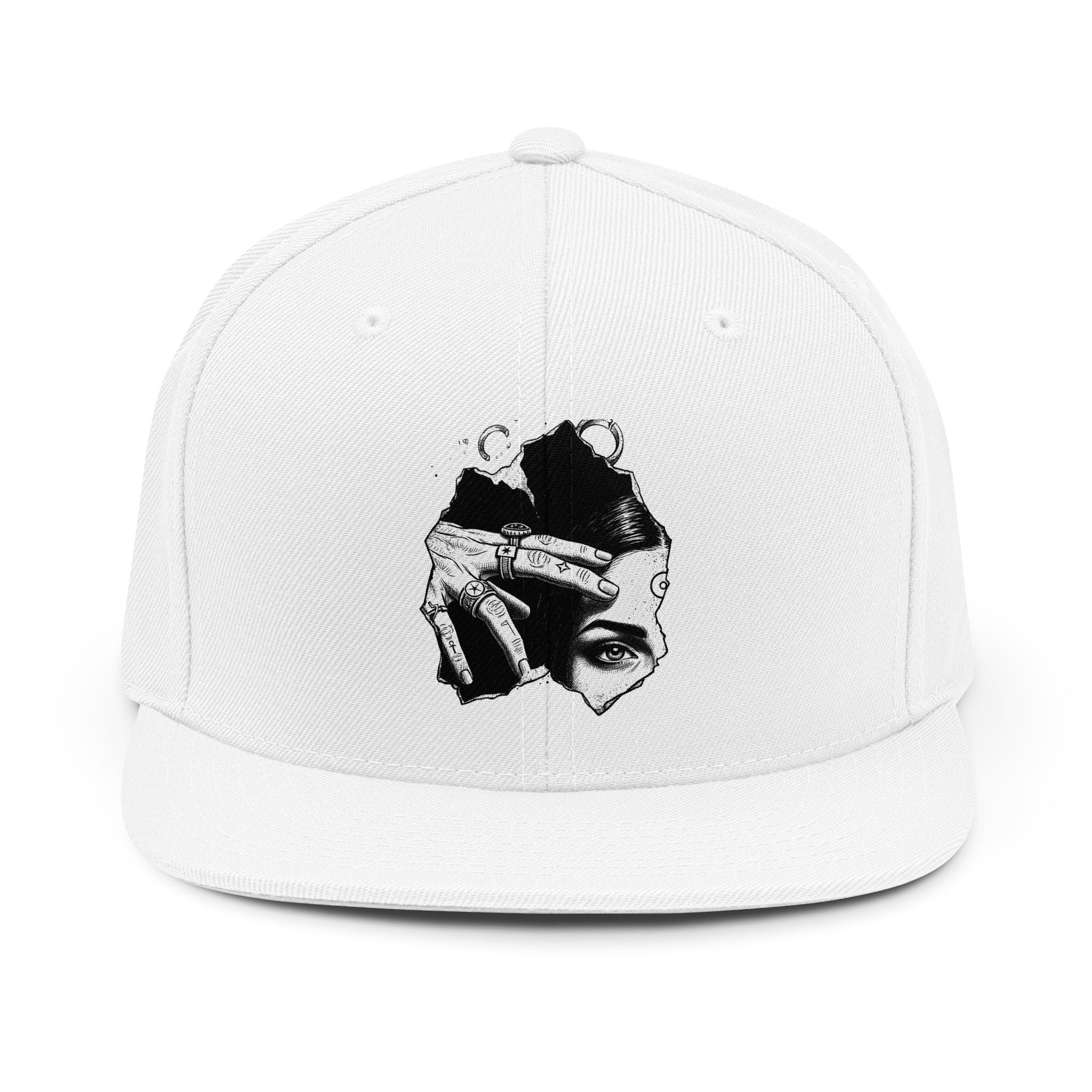 Snapback Hat — Noir Hand & Eye SIGIL Graphic Snapback