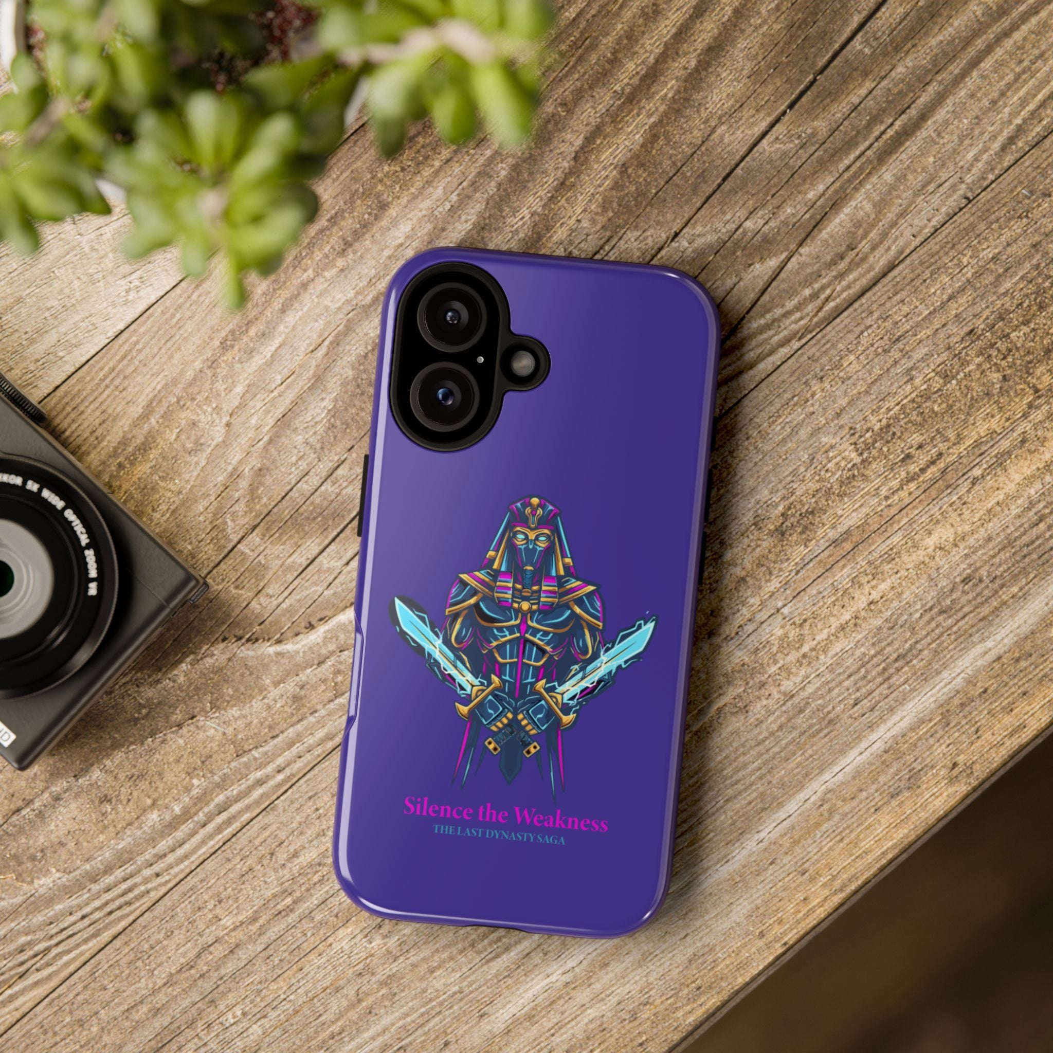 Phone Case — Neon Pharaoh Dual Swords "Silence the Weakness"