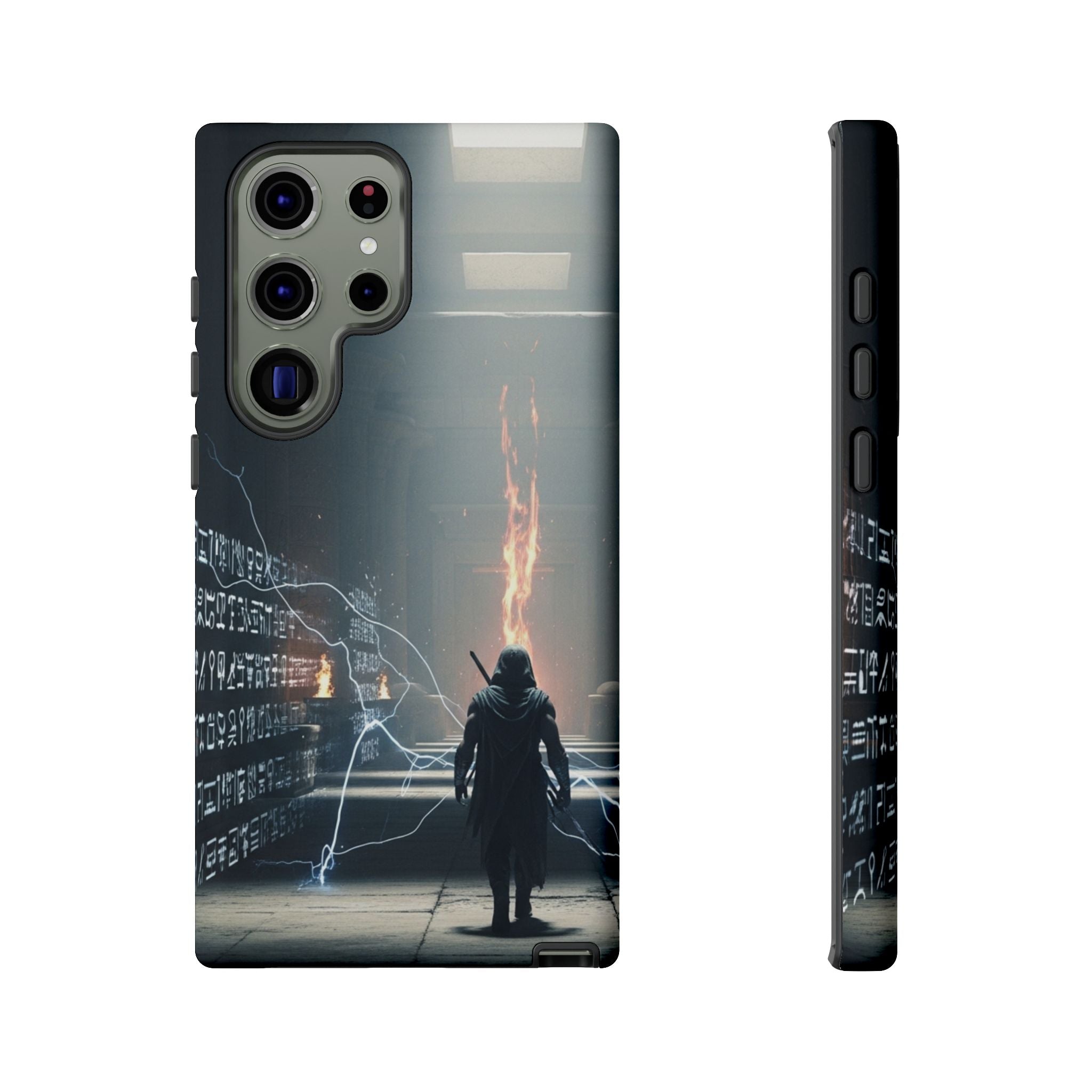 Phone Case - Cybermage Silhouette with Lightning Spell